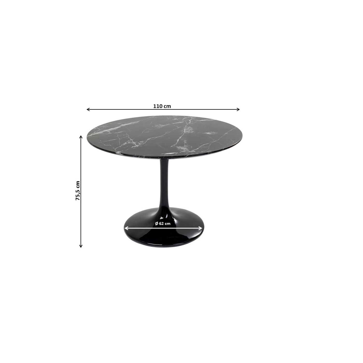 Стол Solo Marble Black Ø 110 см