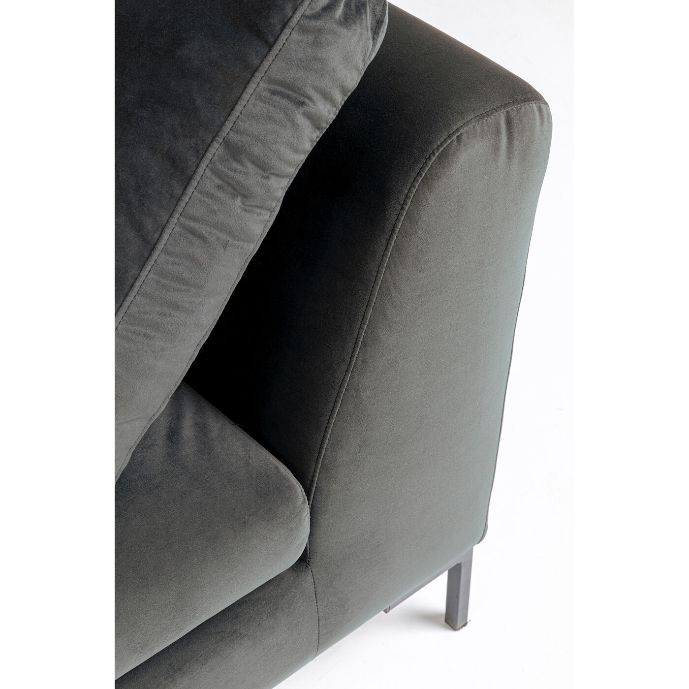 Диван угловой левосторонний Black Gianna Velvet Grey Left