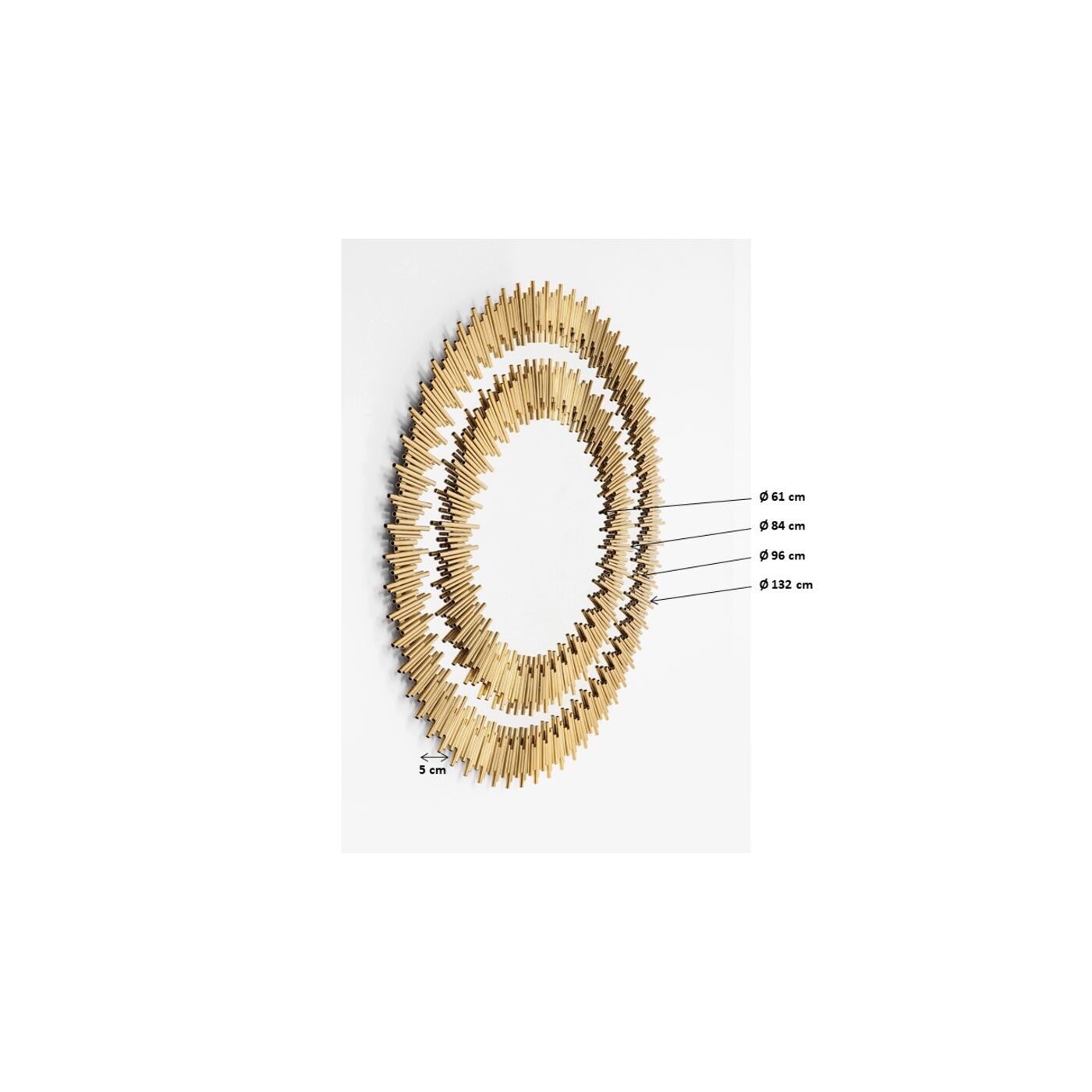 Зеркало Solare Gold Ø132 см