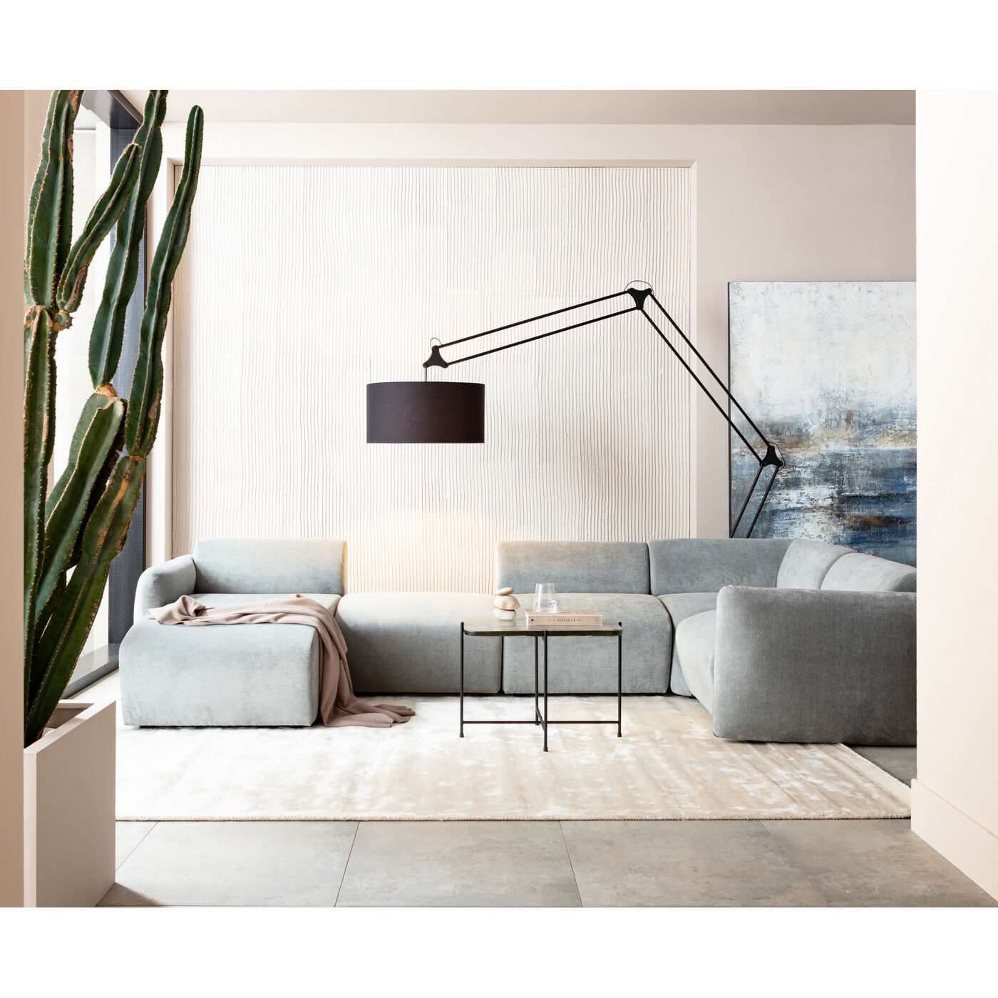Оттоманка левосторонняя Lucca Ottomane Elements Grey Left 90 см