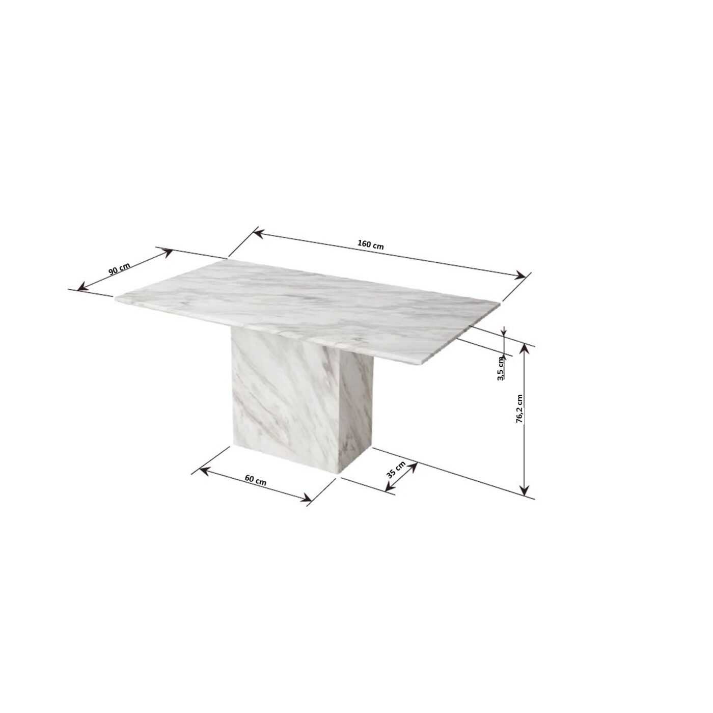 Стол Artistico Marble 160x90 см