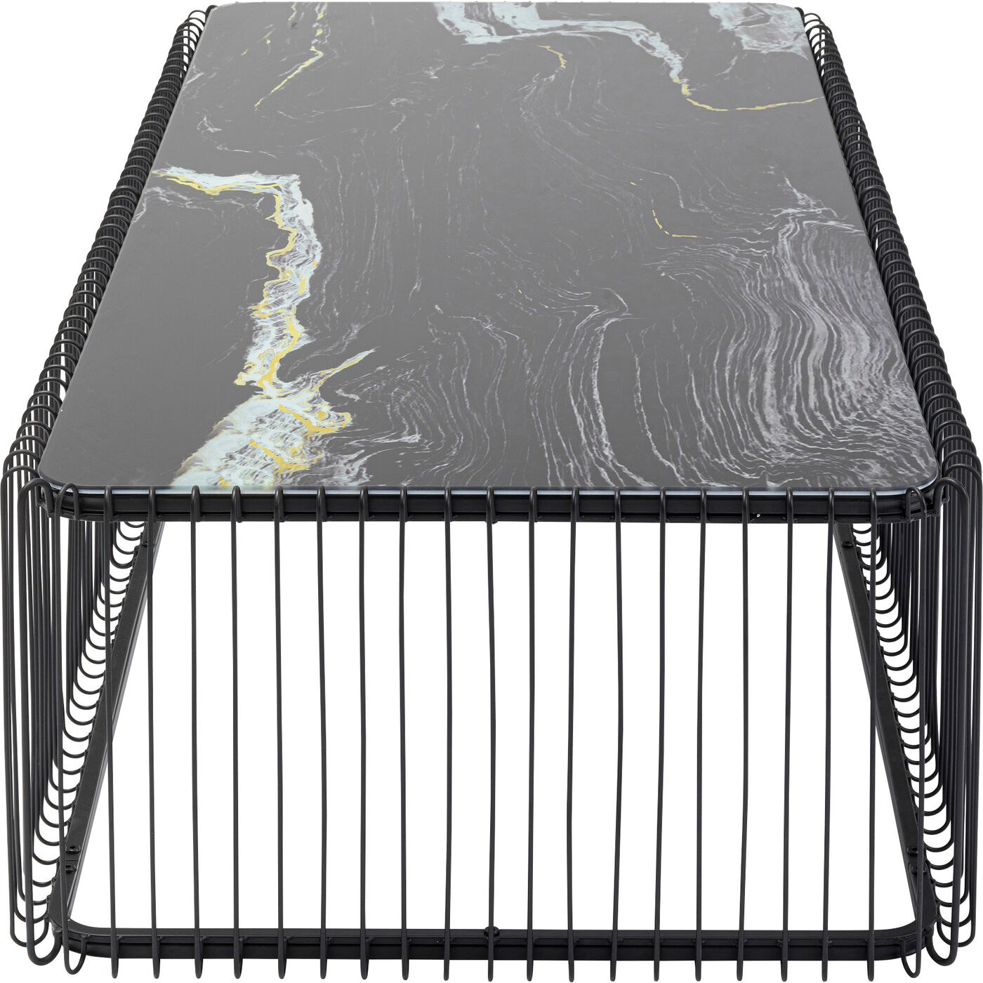 Стол кофейный Wire Glass Marble Black 145x75 см