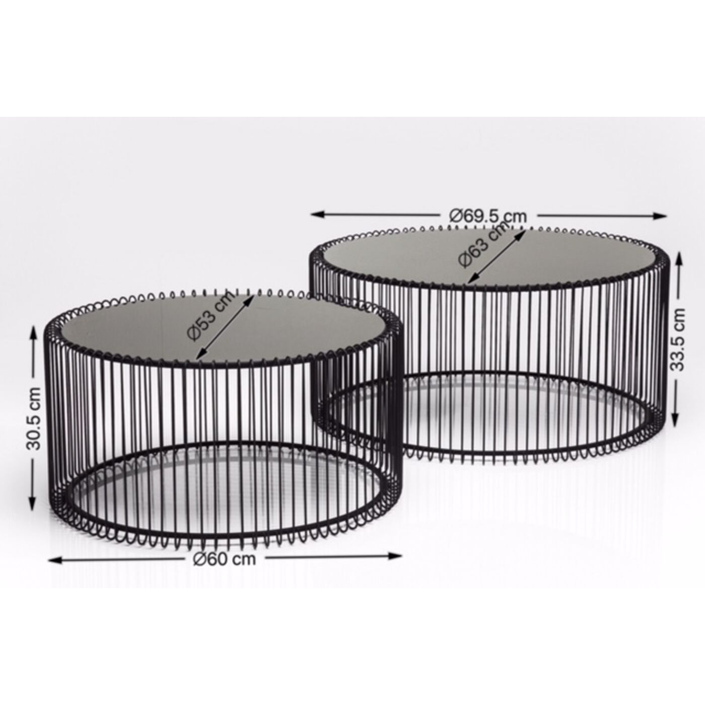 Стол кофейный Wire Black (2 шт)