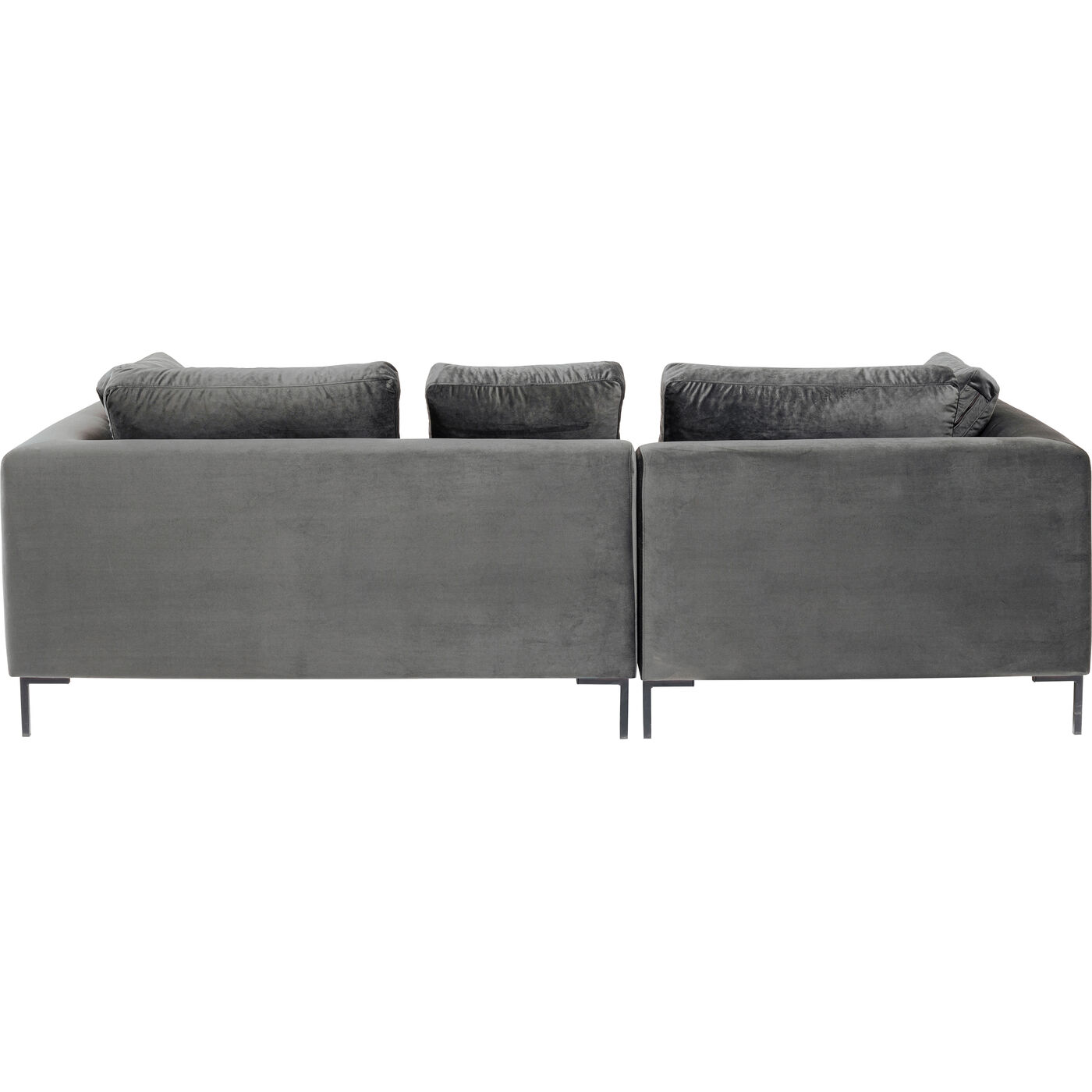 Диван угловой левосторонний Black Gianna Velvet Grey Left