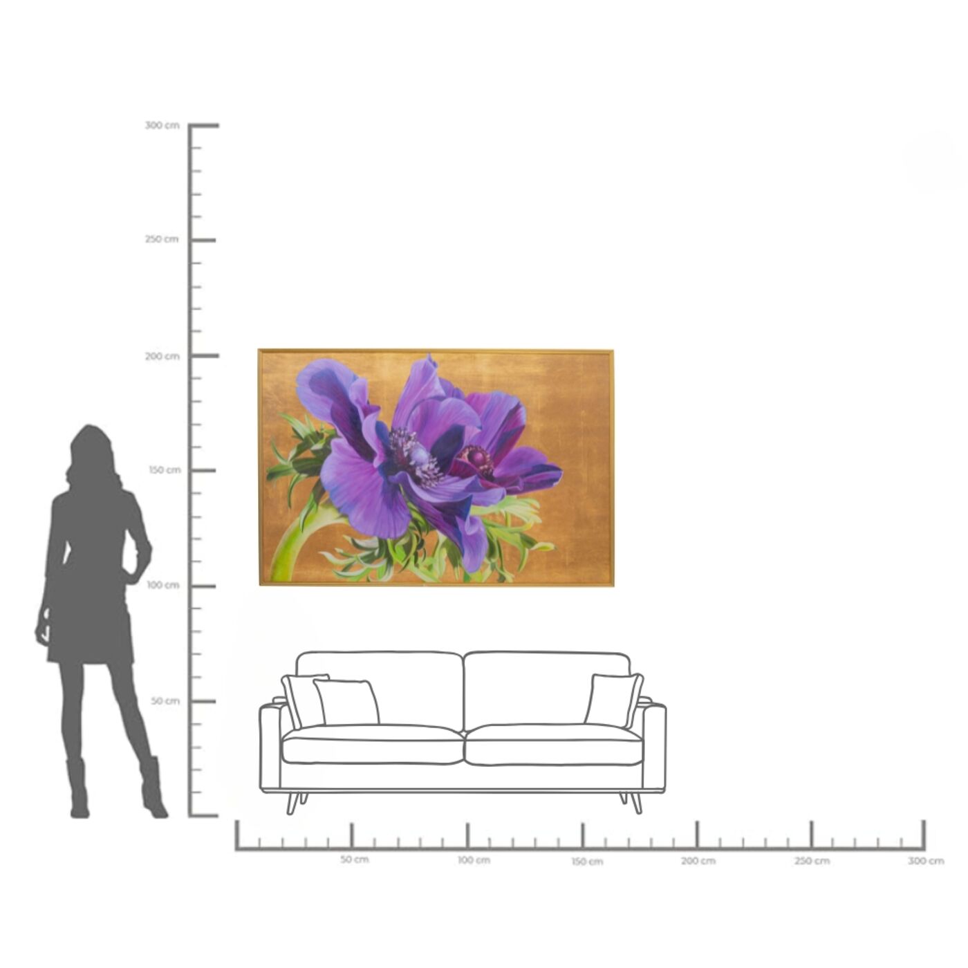 Картина в раме Violet 150x100 см