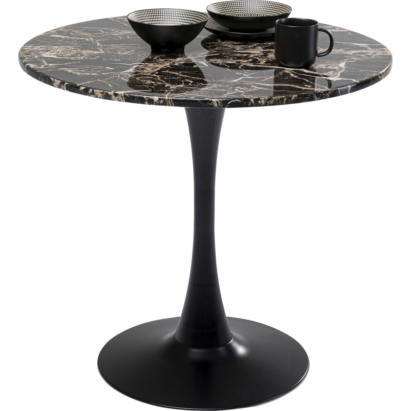 Стол Schickeria Marbleprint Black Ø80 см