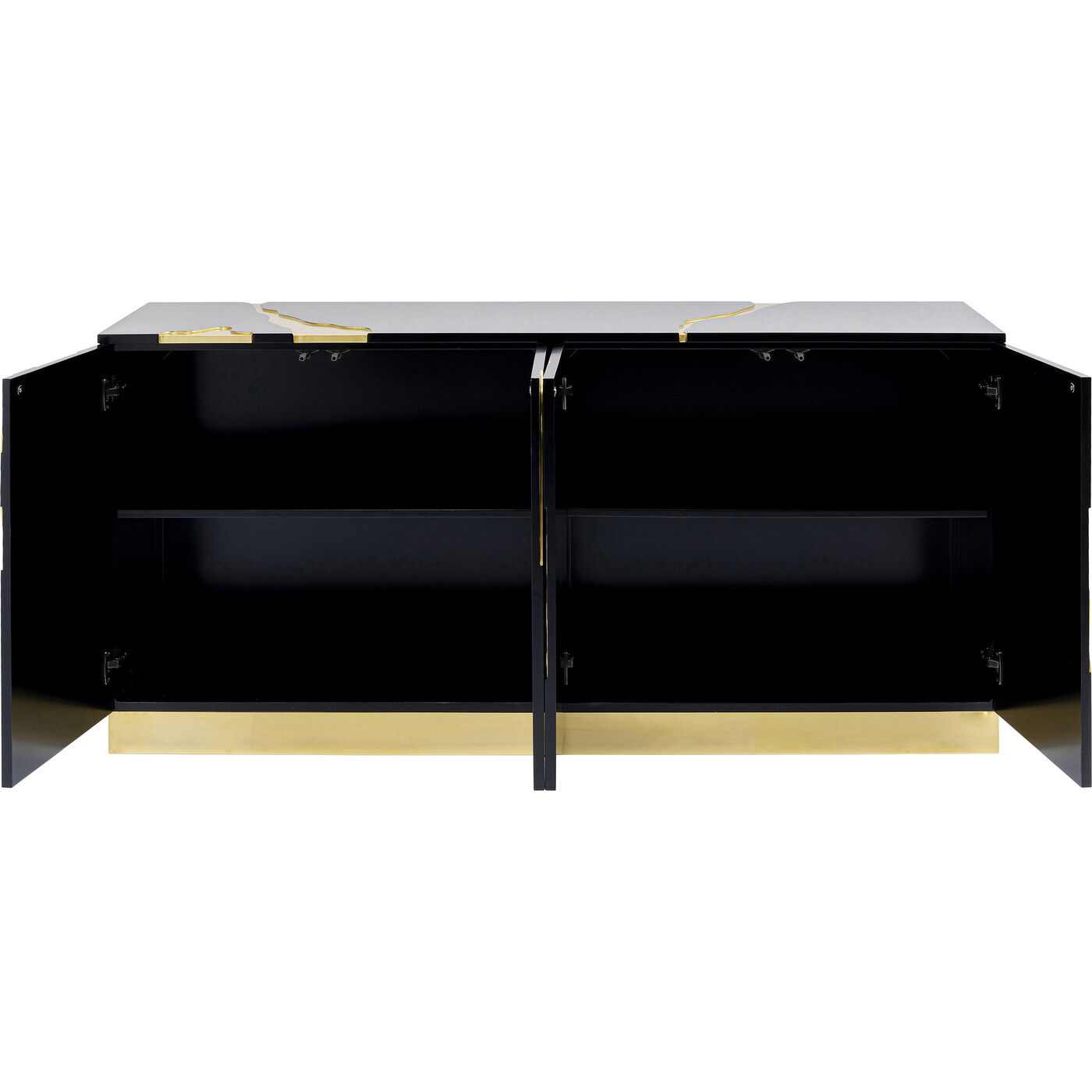 Комод широкий Cracked Black Gold 165x80 см