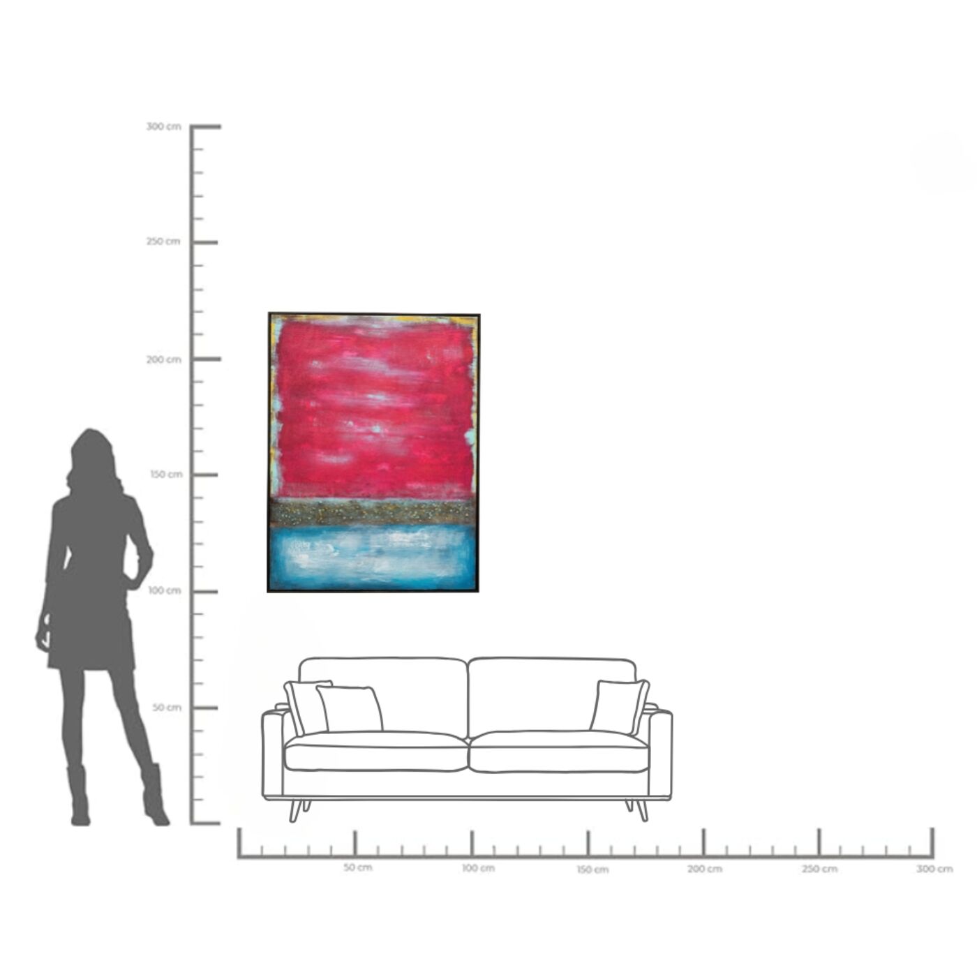 Картина на холсте Vista Red 90x120 см