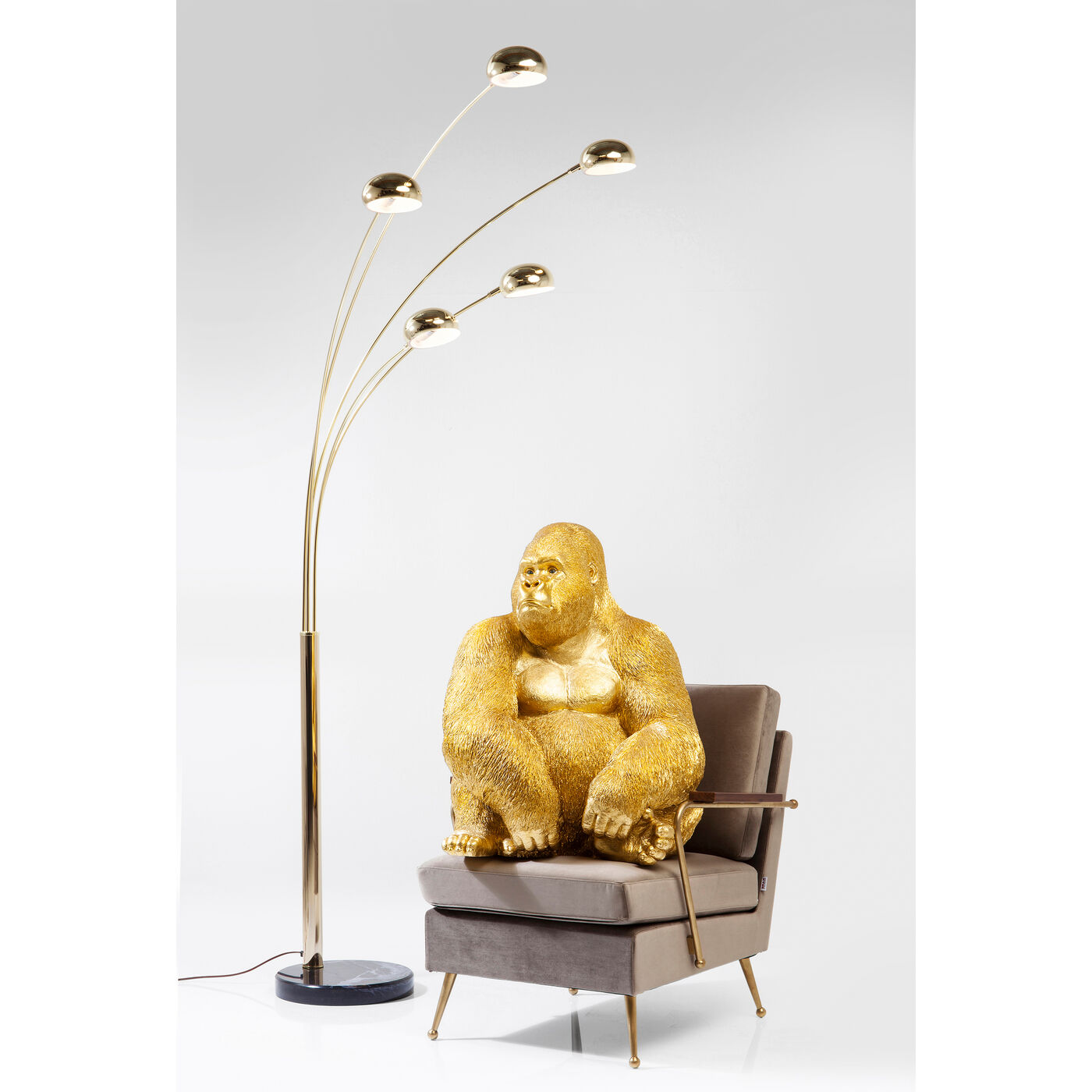 Фигура декоративная Monkey Gorilla Side XL Gold 76 см
