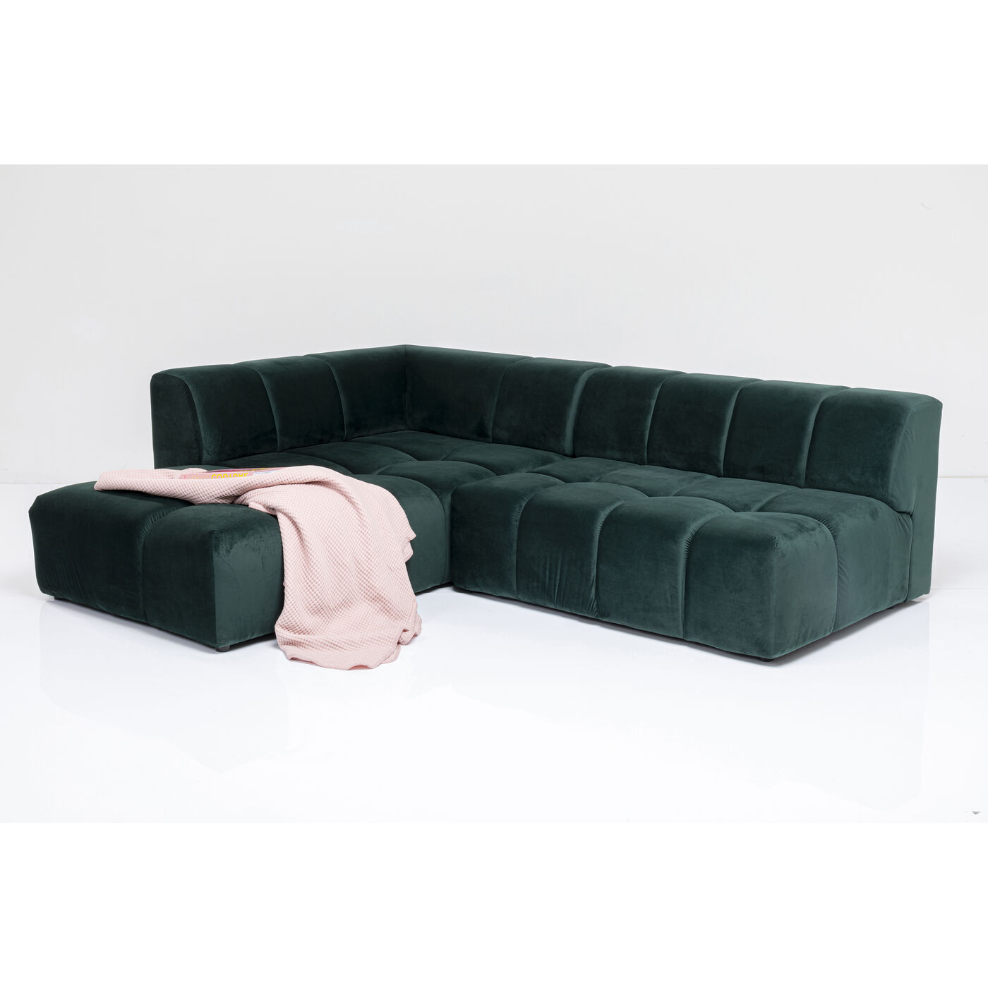 Диван угловой левосторонний Belami Velvet Dark Green Left 265 см