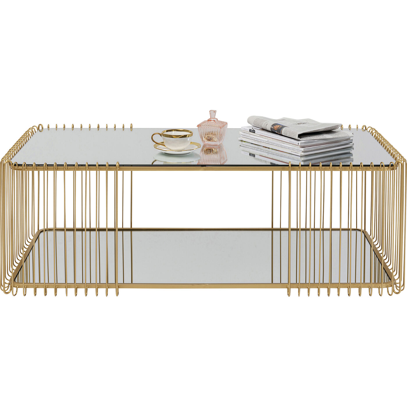 Стол кофейный Wire Double Brass 120x60 см