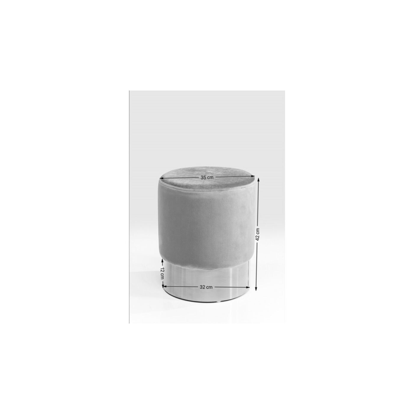 Пуф Cherry Light Grey Silver Ø35 см