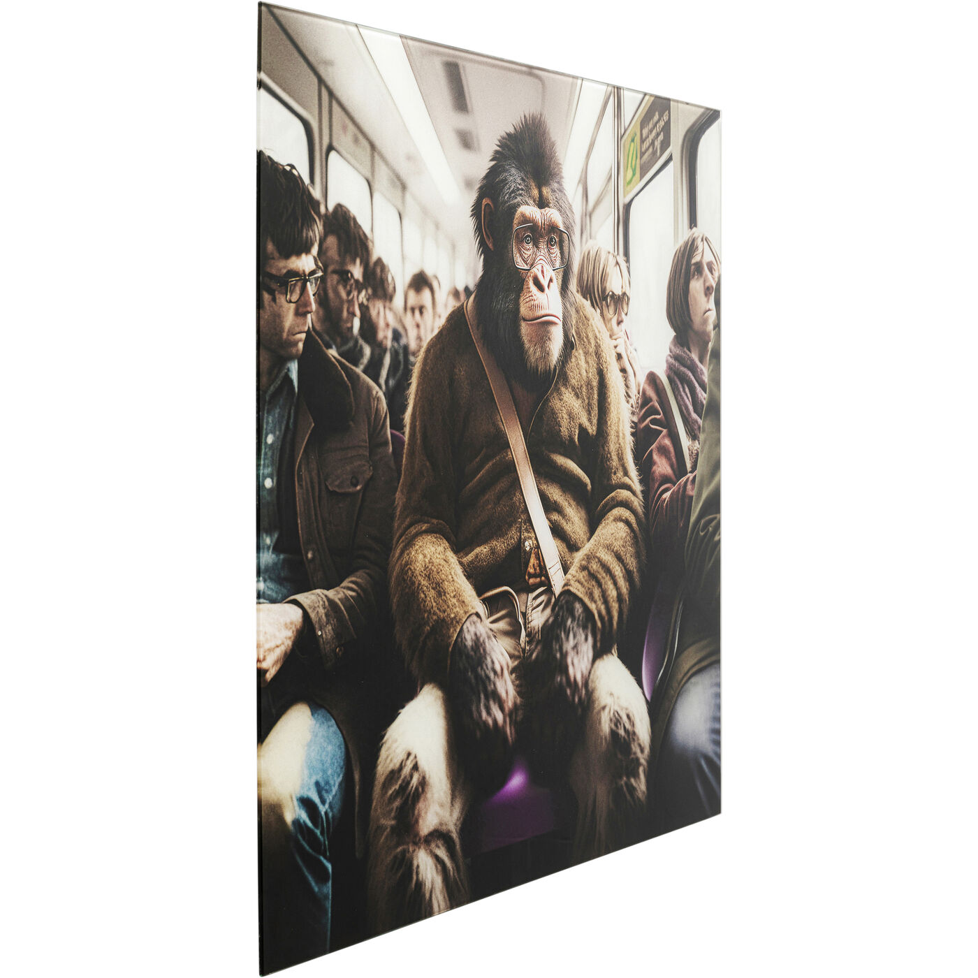 Картина стеклянная Commuter Monkey 60x60 см