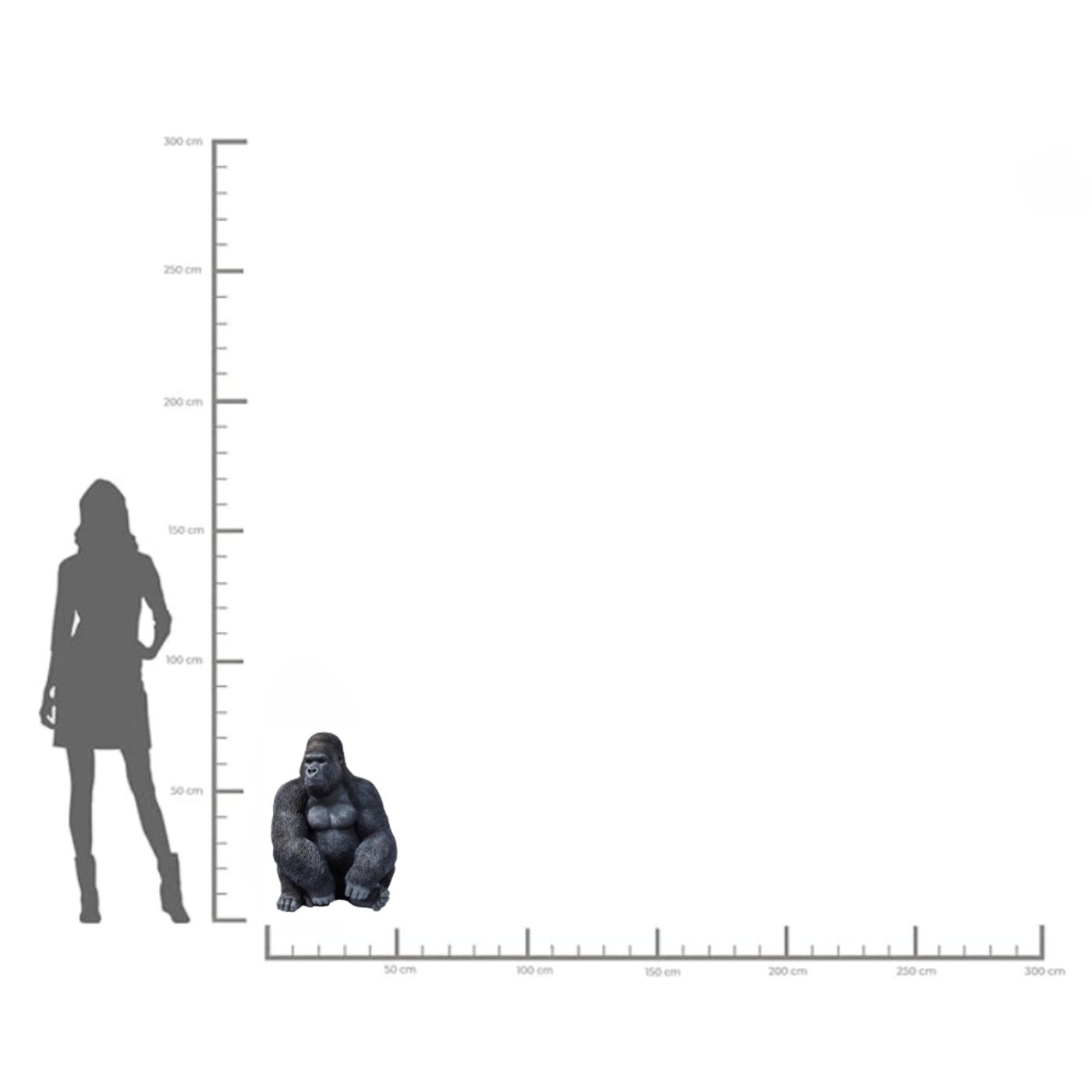 Фигура декоративная Monkey Gorilla Side XL Black