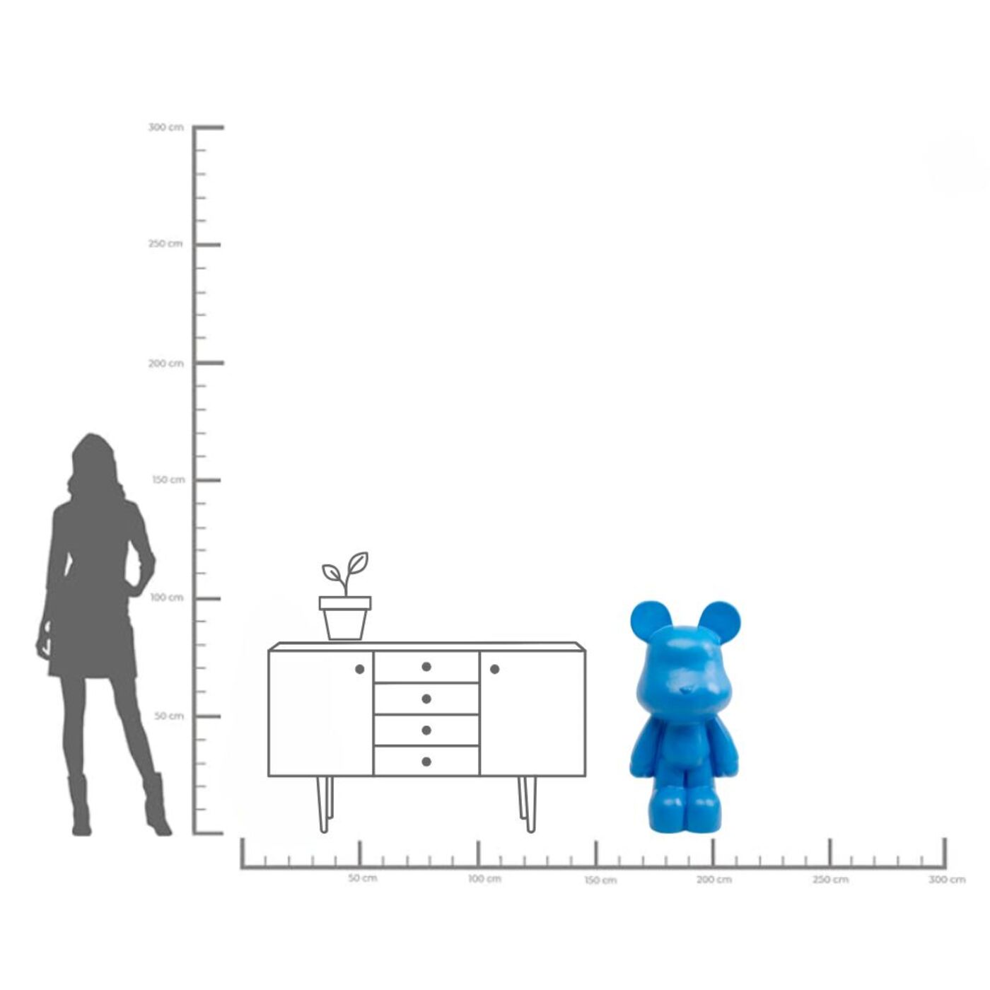 Фигура декоративная Bear Blue 101 см