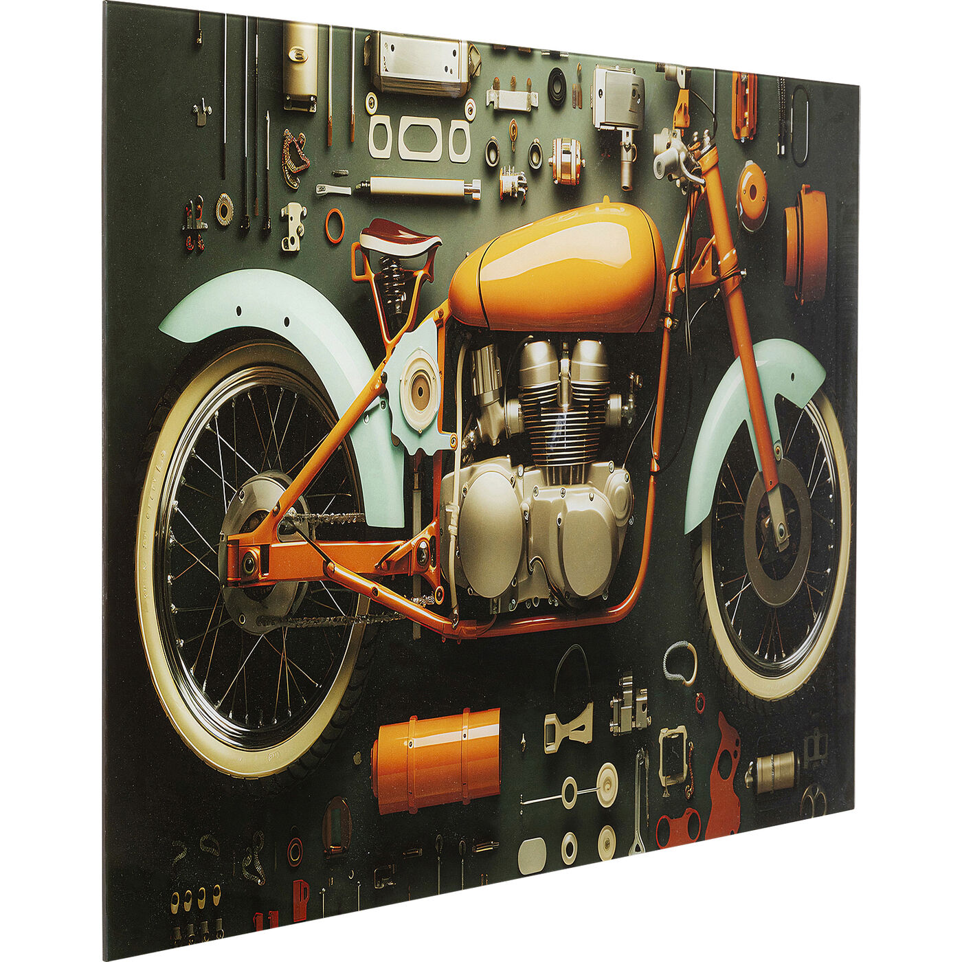 Картина стеклянная Garage Motorbike 60x80 см