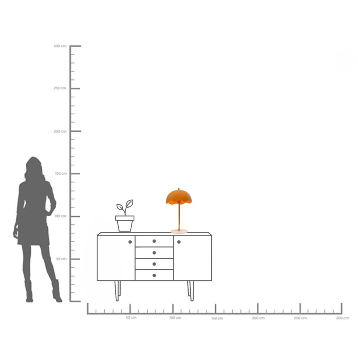 Светильник настольный Lia Orange 50cm