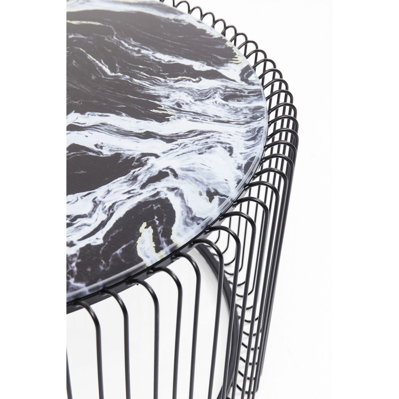 Стол кофейный Wire Glass Marble Black (2 шт)