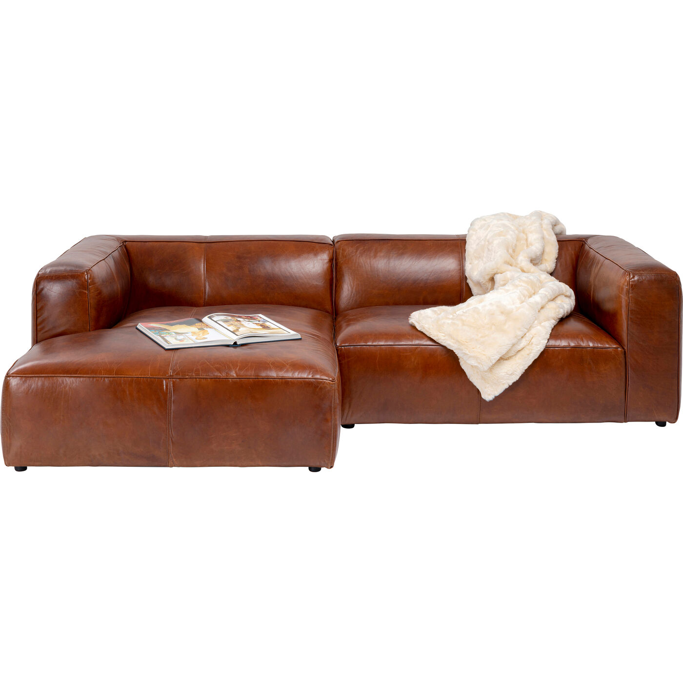 Диван угловой Cubetto Leather Brown 170x270 см