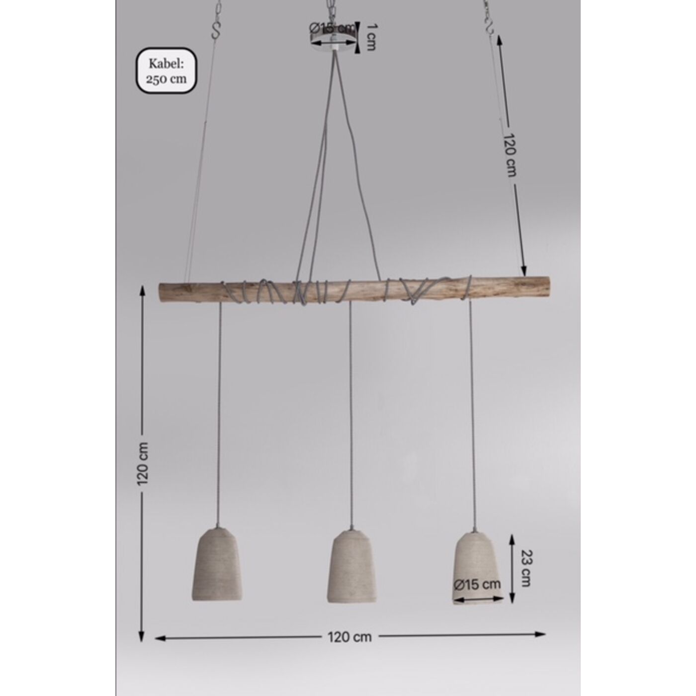 Светильник подвесной Dining Concrete Tre