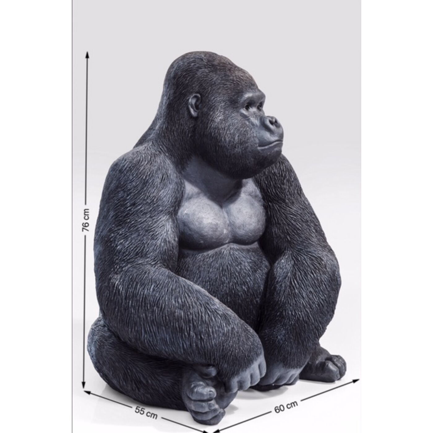 Фигура декоративная Monkey Gorilla Side XL Black