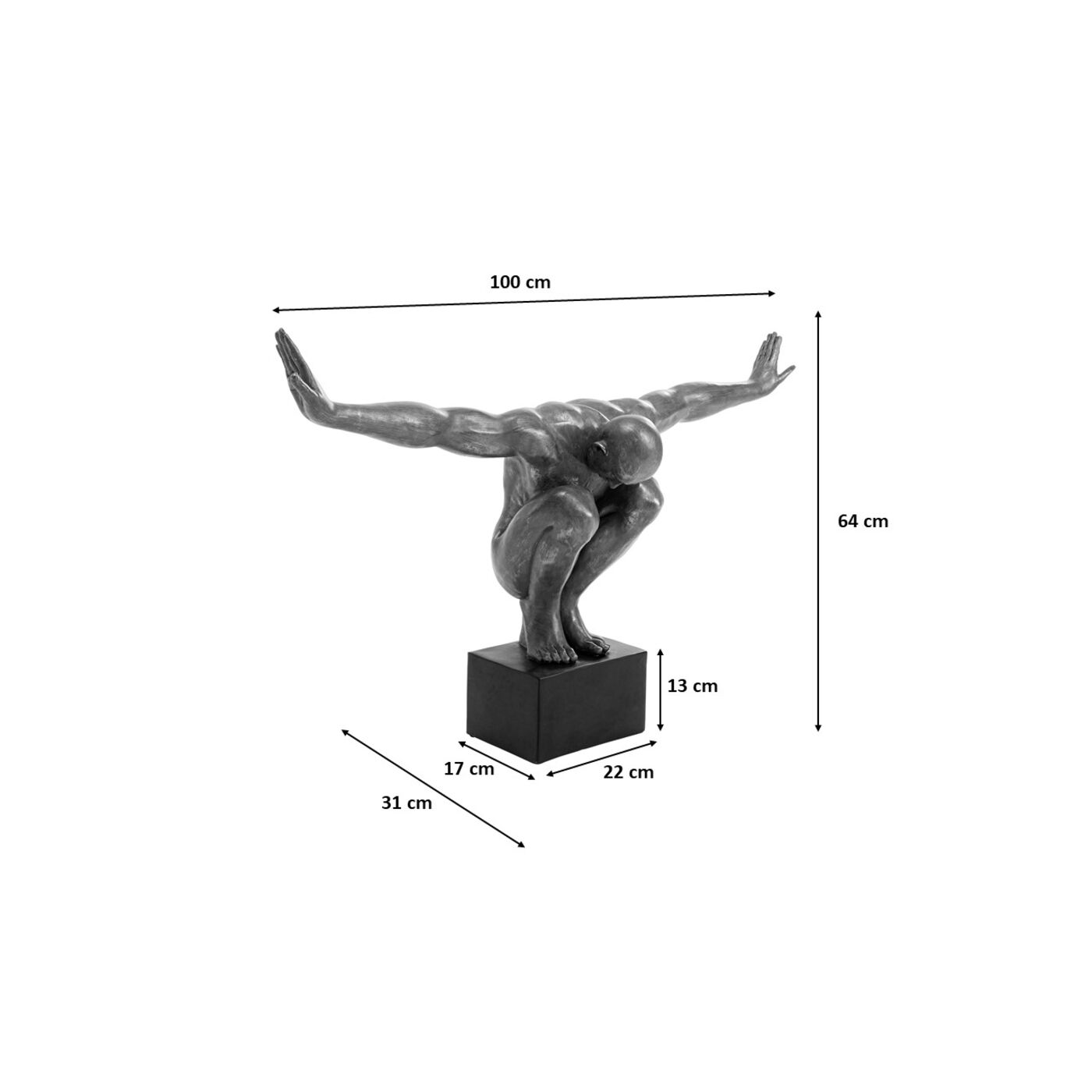 Объект декоративный Athlete XL Silver