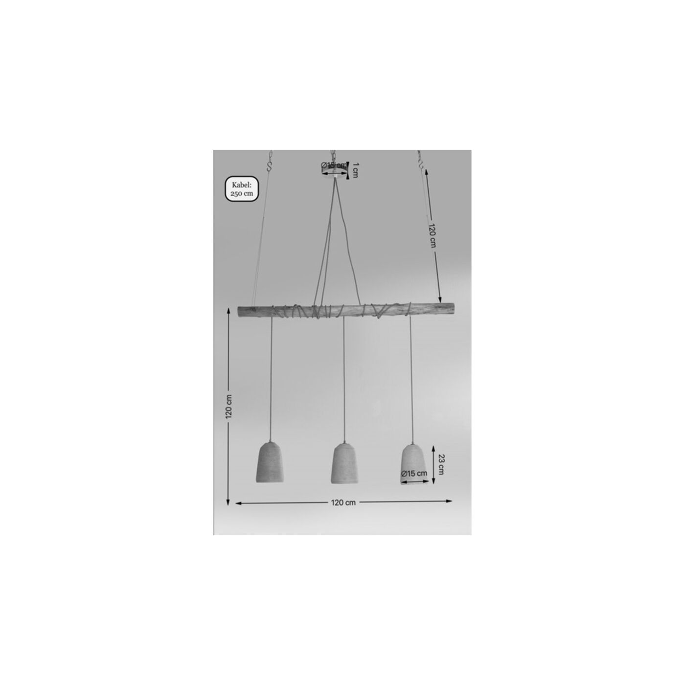 Светильник подвесной Dining Concrete Black Tre