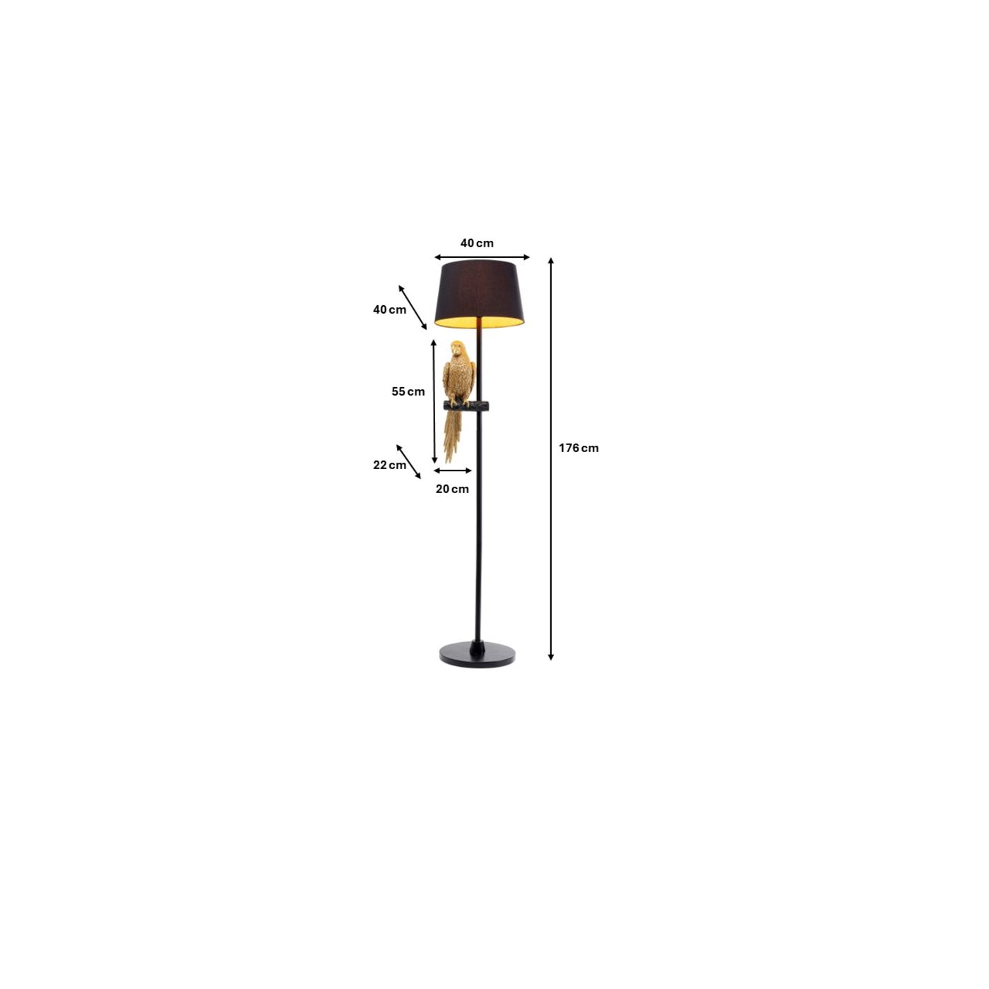 Светильник напольный Animal Parrot Gold 176 см