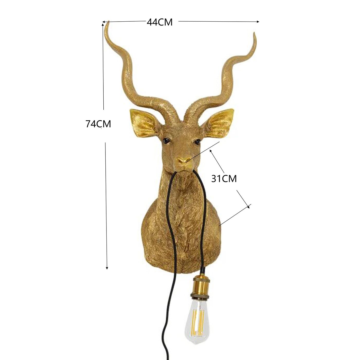 Светильник настенный Animal Goat Gold 45x74 см