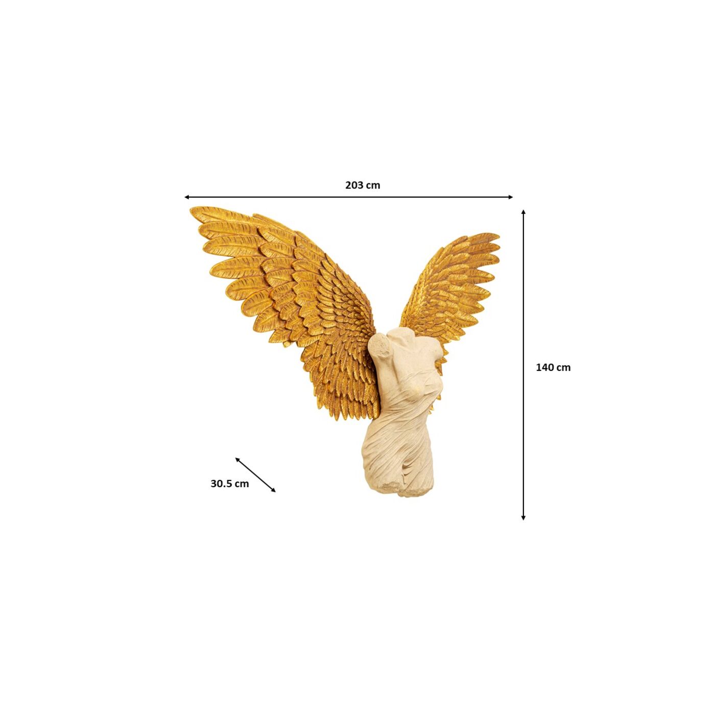 Фигура декоративная настенная Gela Angel 203x140 см