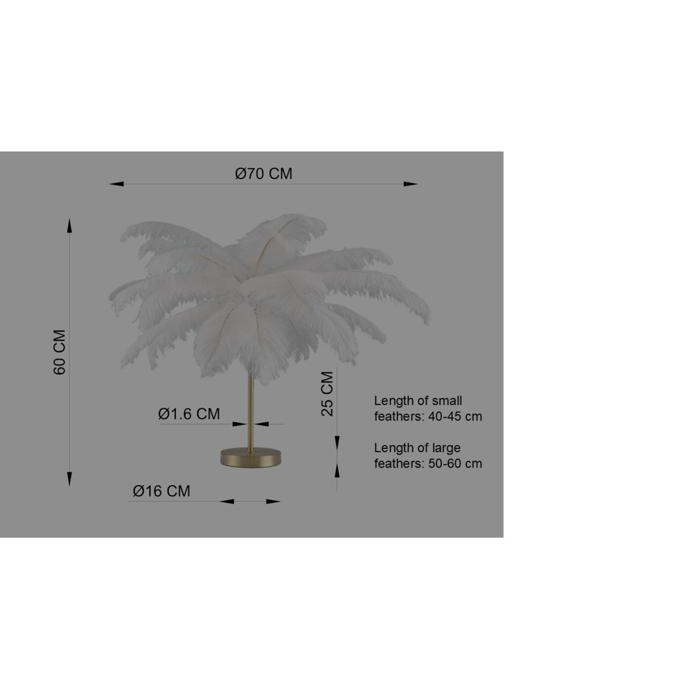 Светильник настольный Feather Palm White 60 см