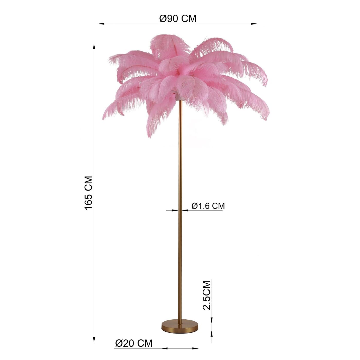 Светильник напольный Feather Palm Pink 165 см