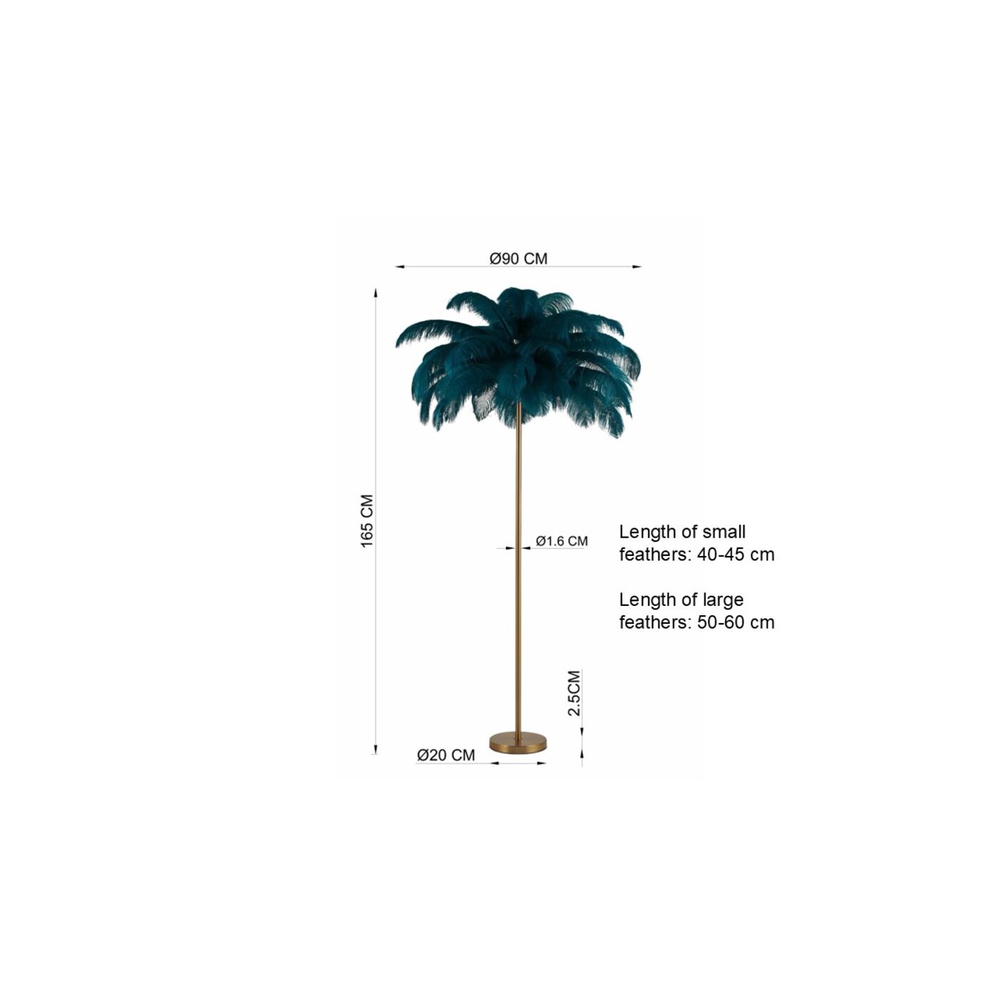 Светильник напольный Feather Palm Green 165 см