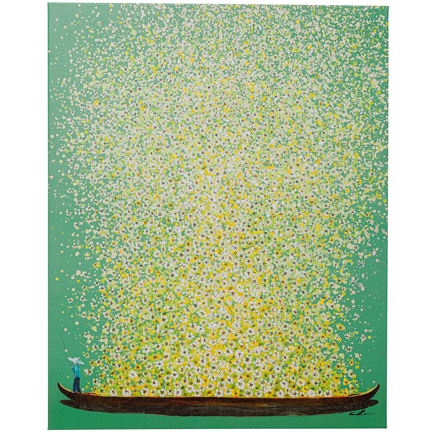 Картина на холсте Flower Boat Purple White 80x100 см