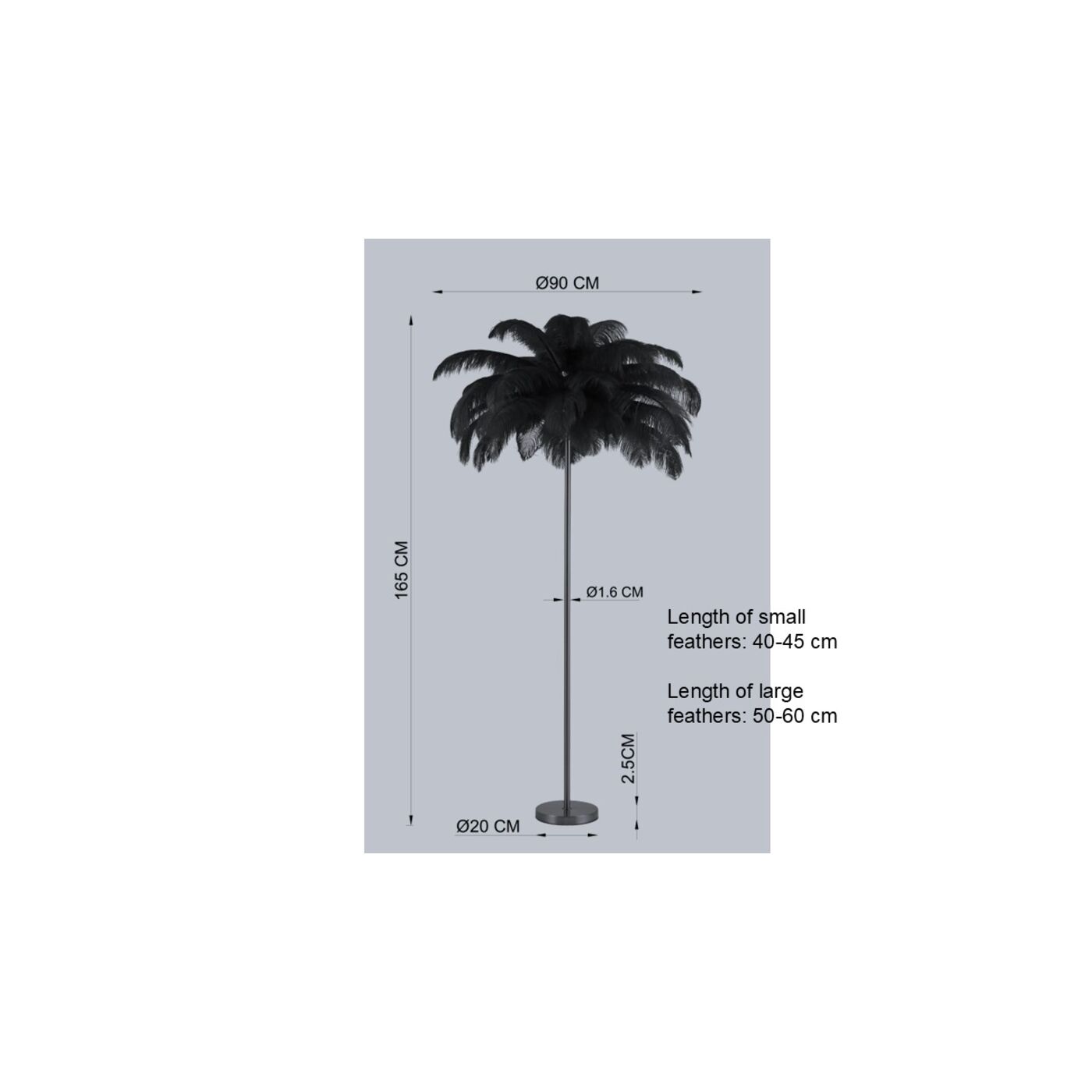 Светильник напольный Feather Palm Brown 165 см