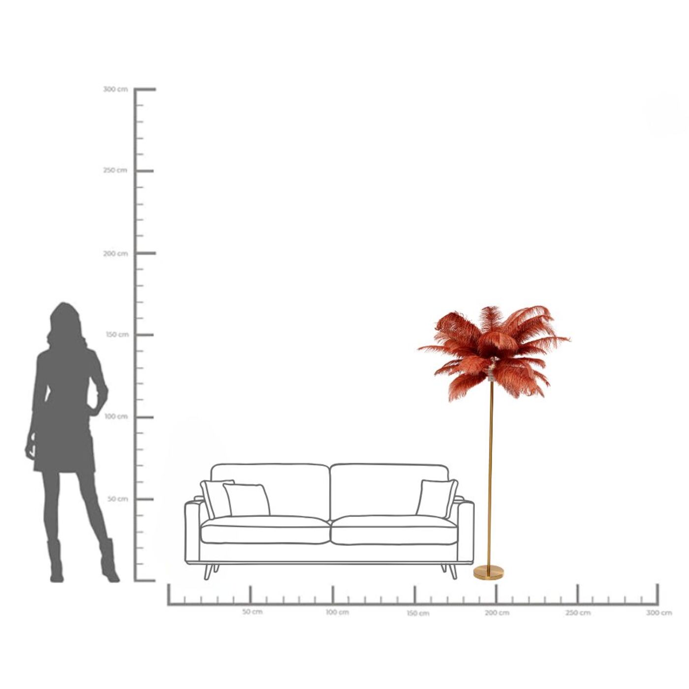 Светильник напольный Feather Palm Brown 165 см