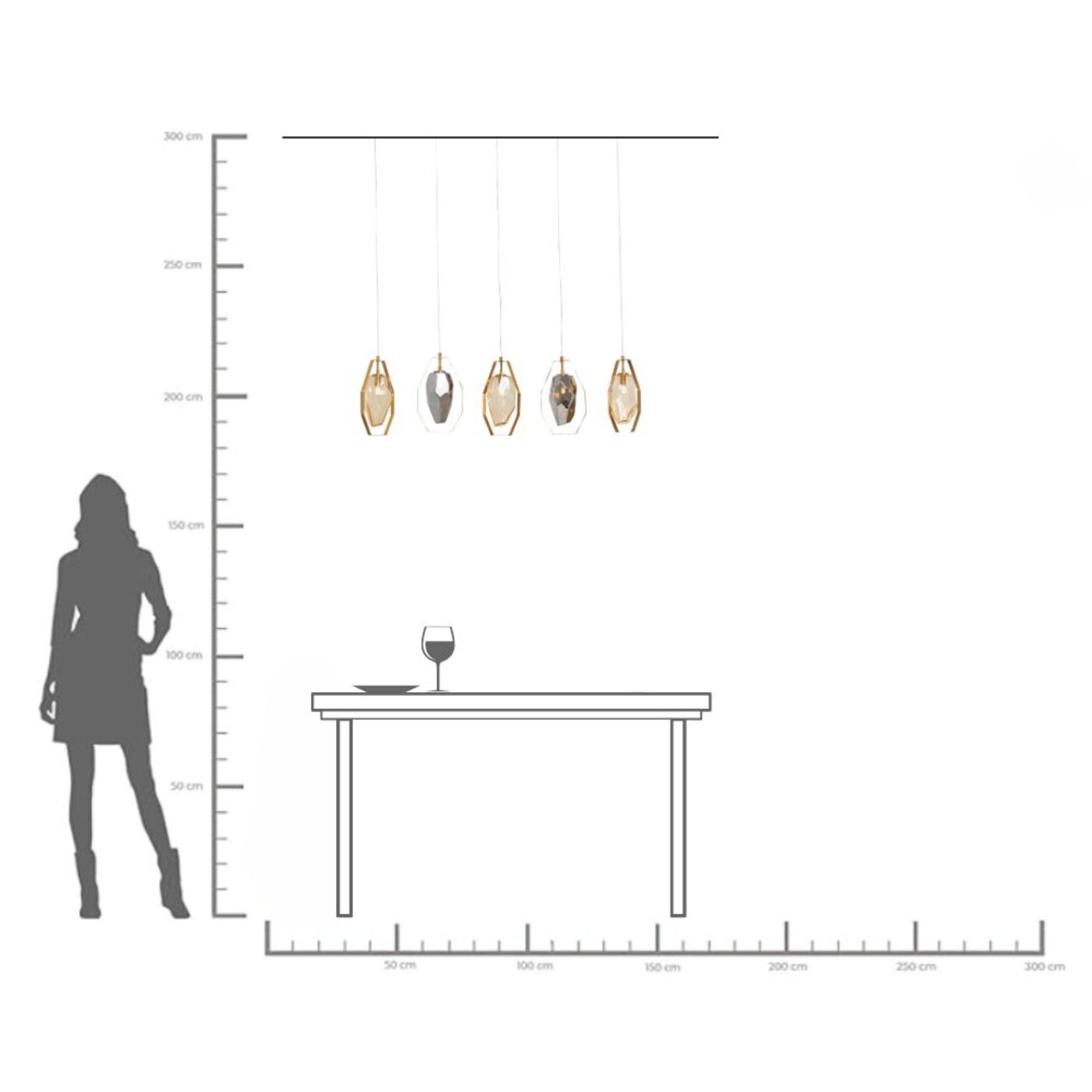 Светильник подвесной Diamond Fever Dining Brass 110 см