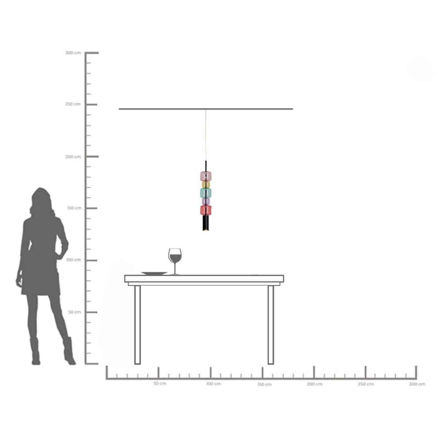 Светильник подвесной Candy Bar Colore Ø10 см