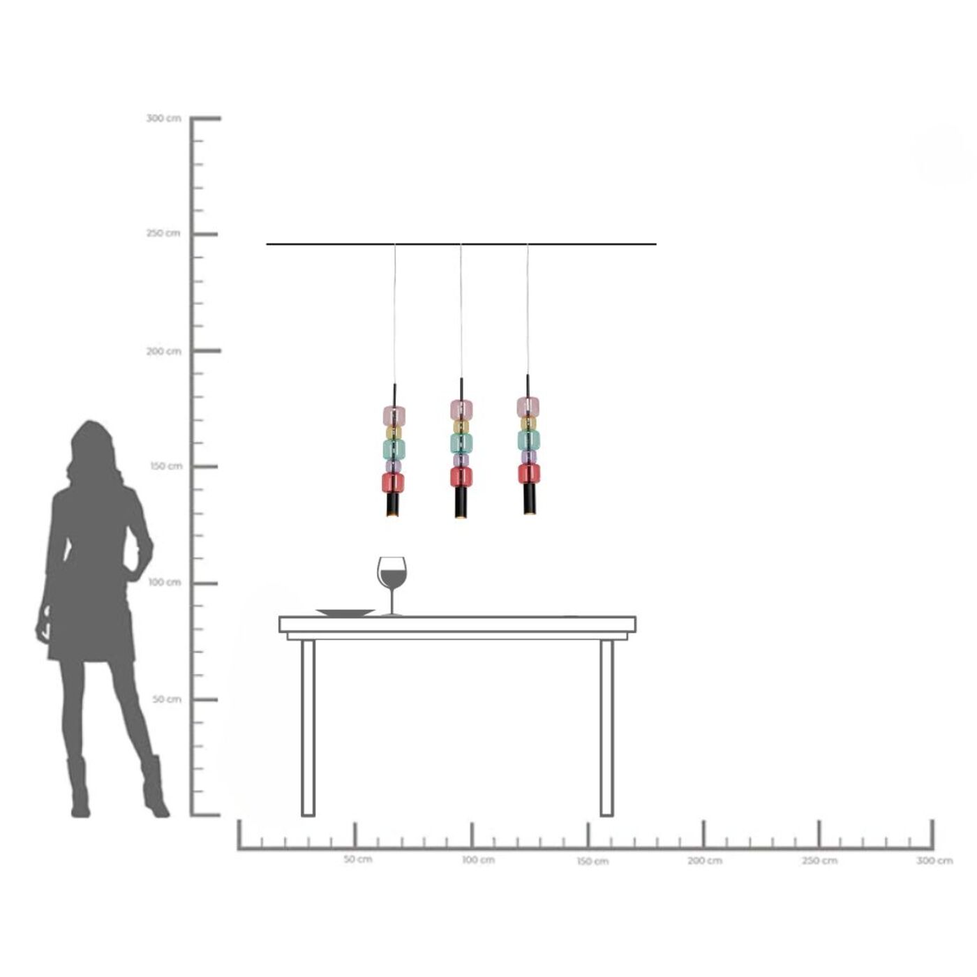 Светильник подвесной Candy Bar Colore 70 см