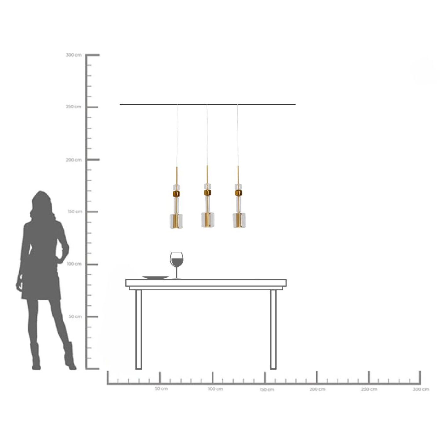 Светильник подвесной Candy Bar Gold 70 см