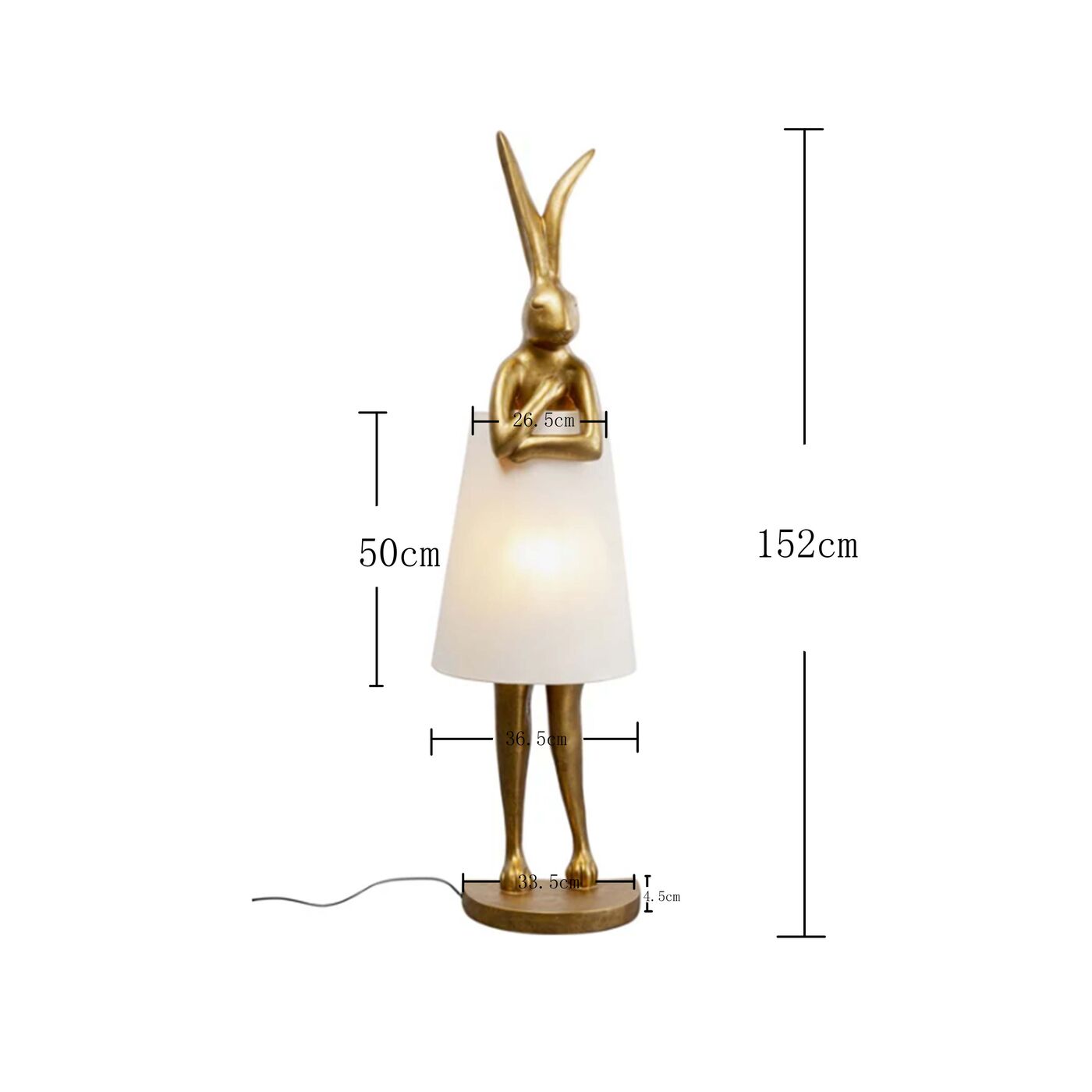 Светильник напольный Animal Rabbit Gold/White 150 см