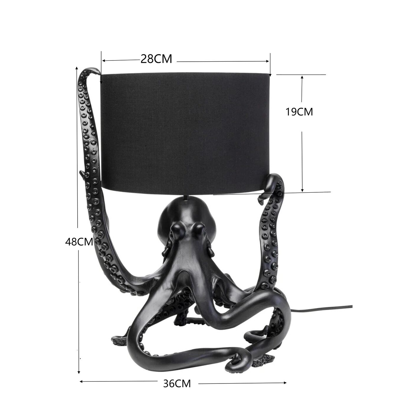 Светильник настольный Octopus Black 47 см