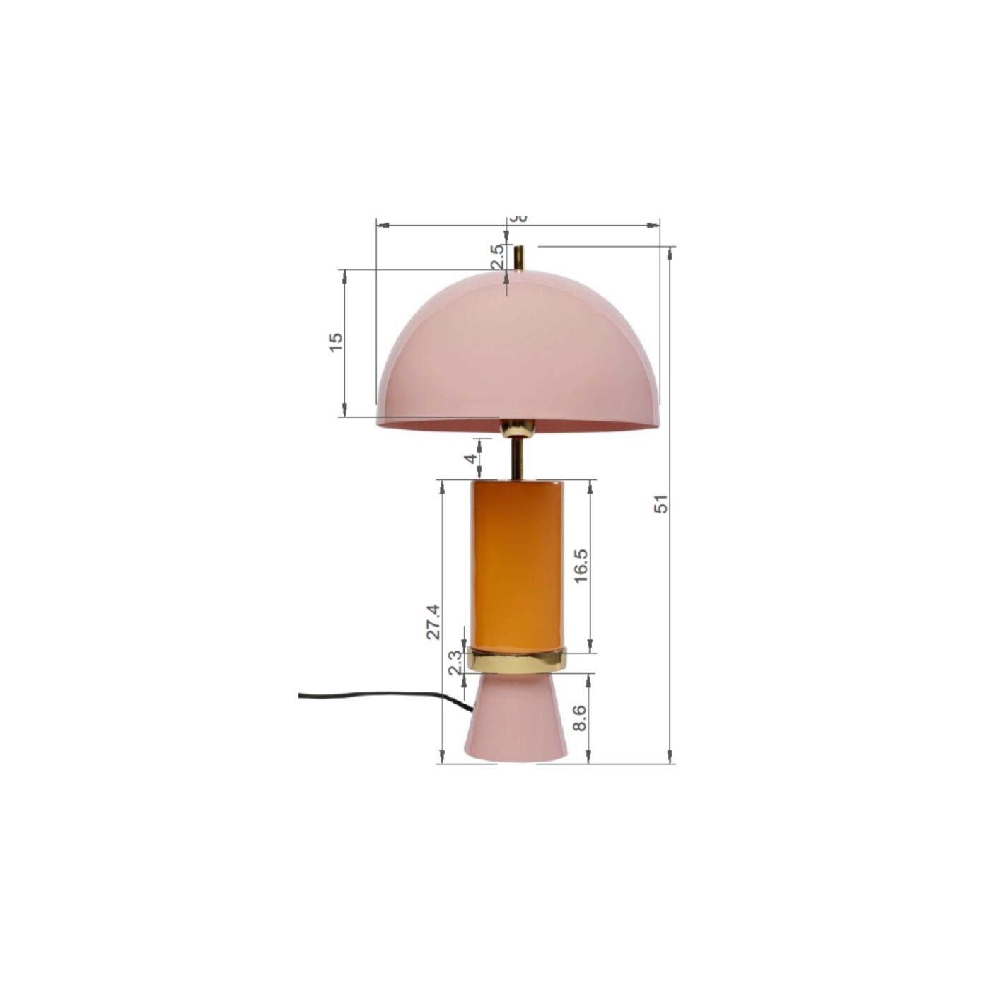 Светильник настольный Josy Pink 51 см