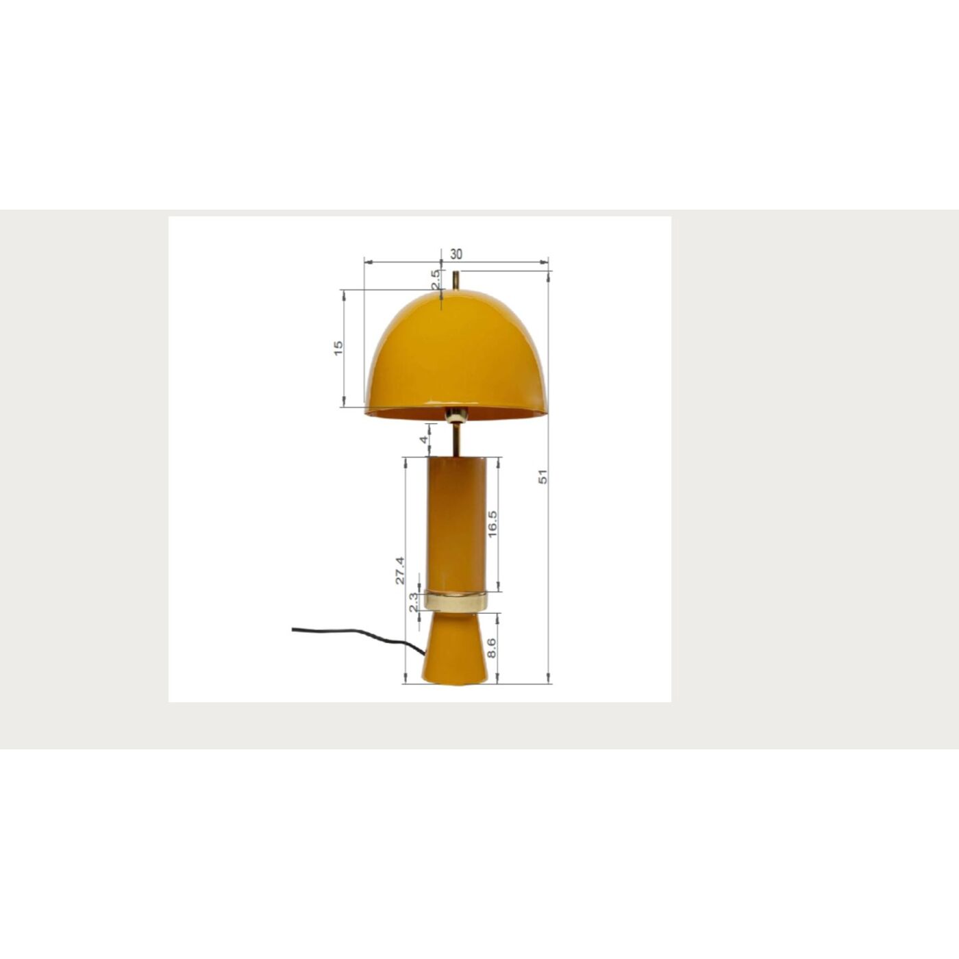 Светильник настольный Josy Yellow 51 см