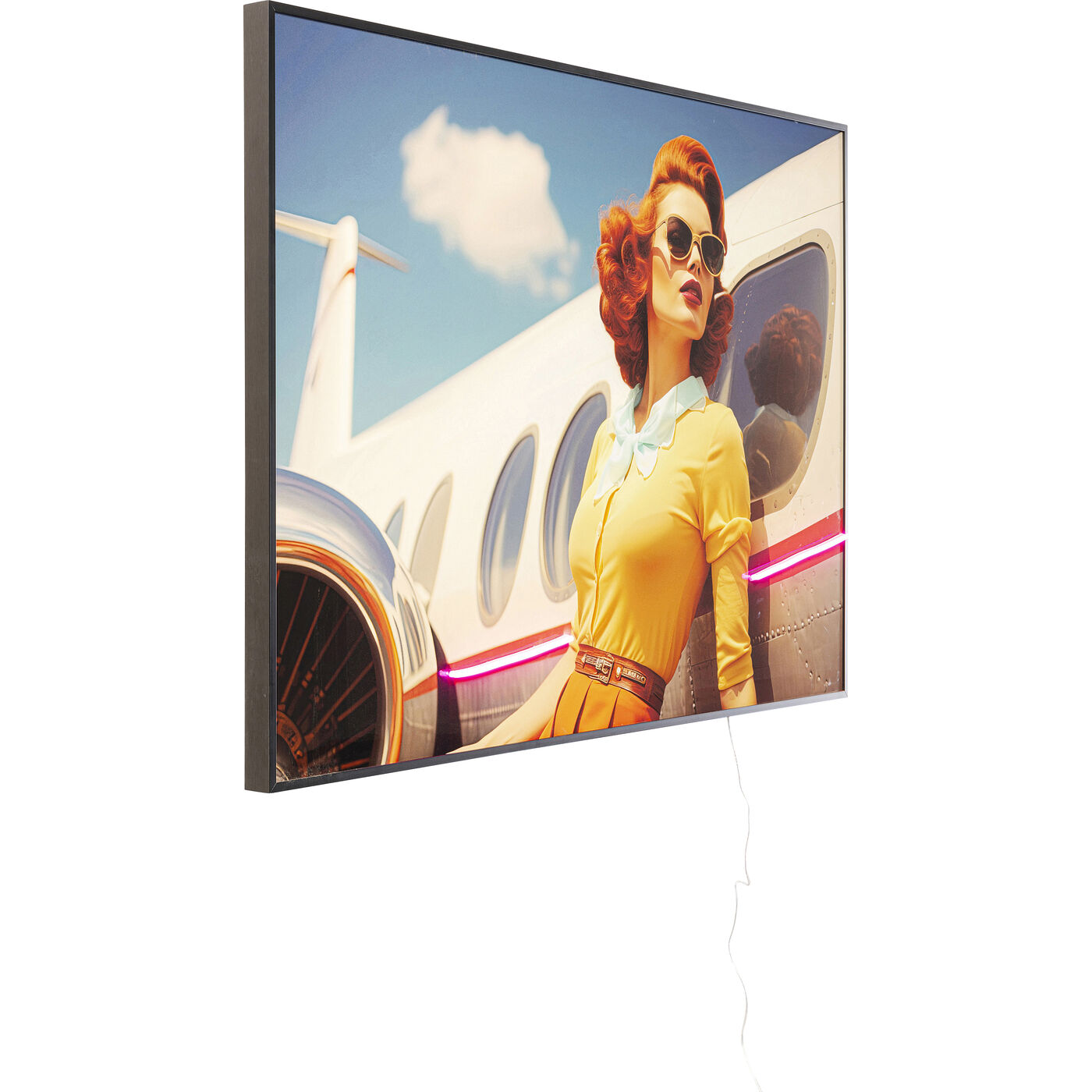 Картина в раме LED Jetset Lean Lady 120x80 см