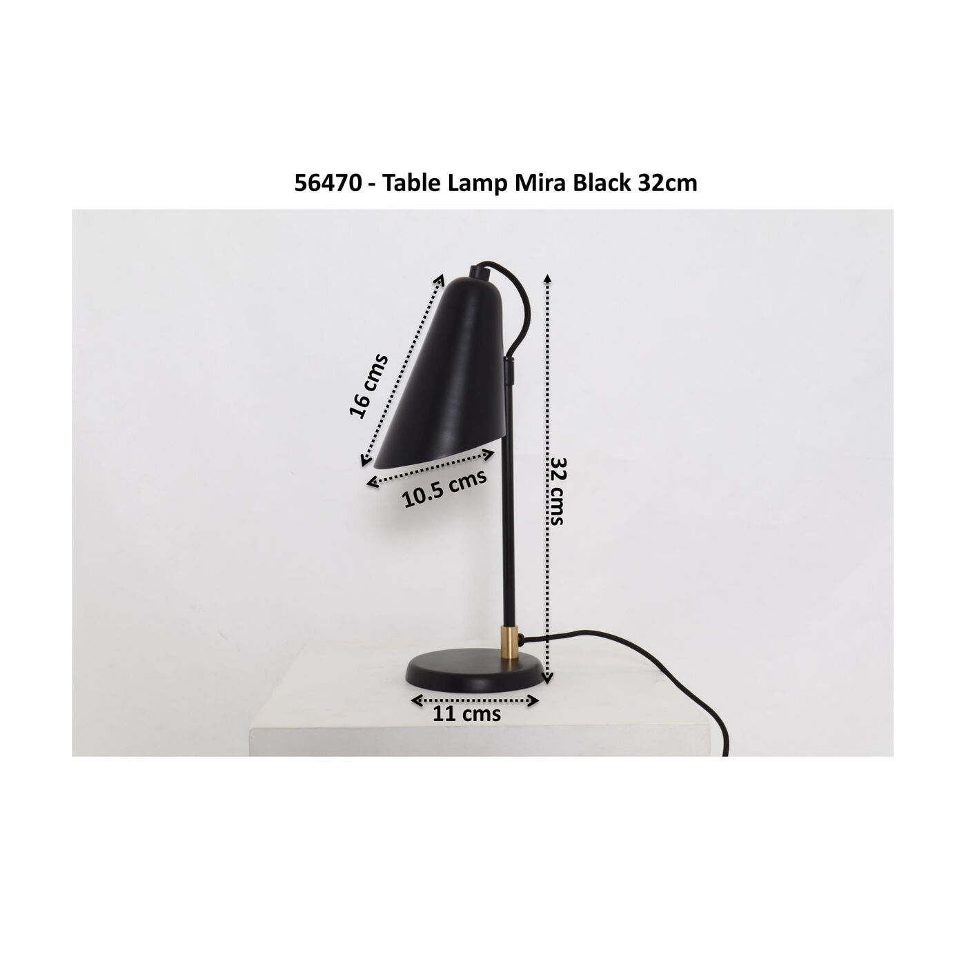 Светильник настольный Mira Black 32cm