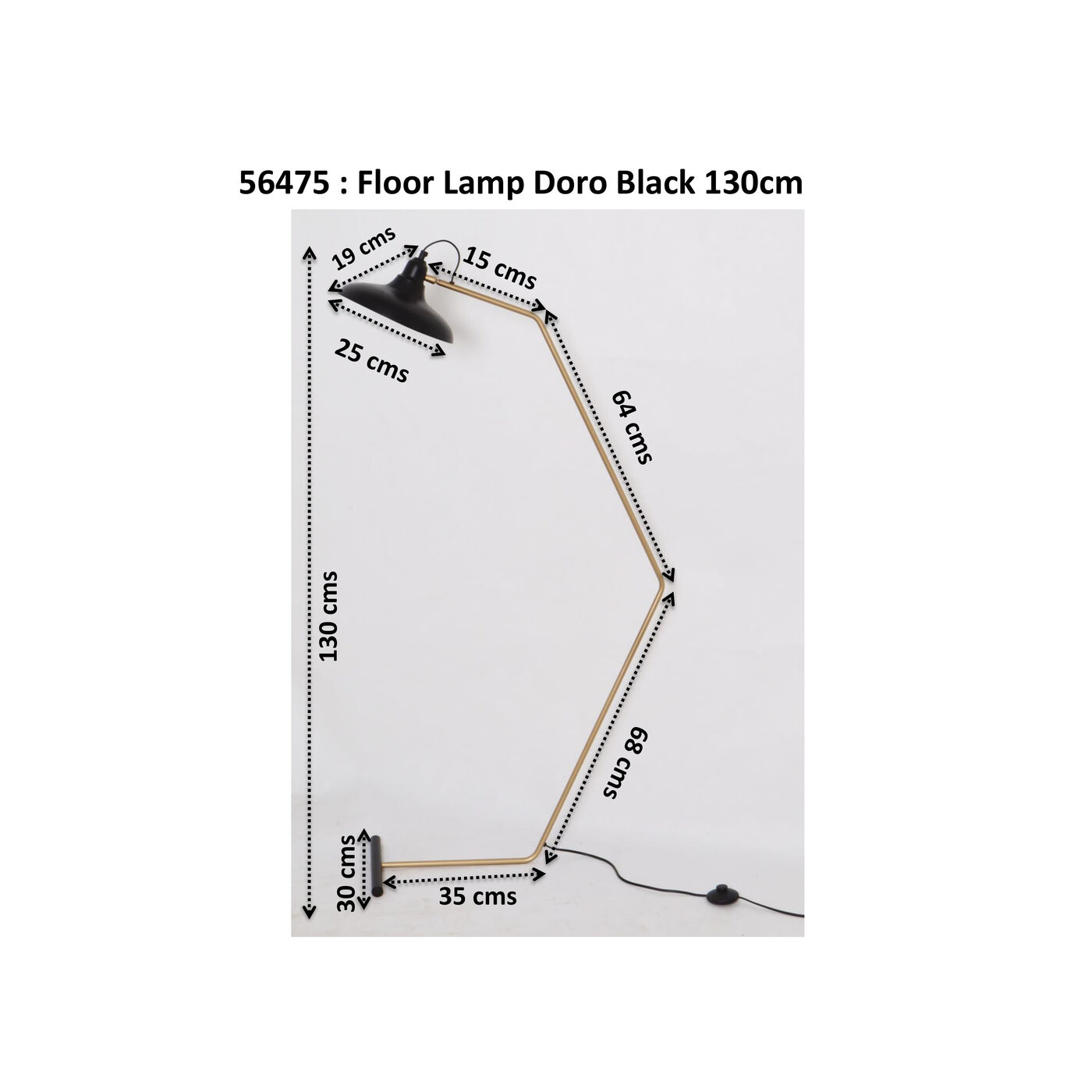 Светильник напольный Doro Black 130cm