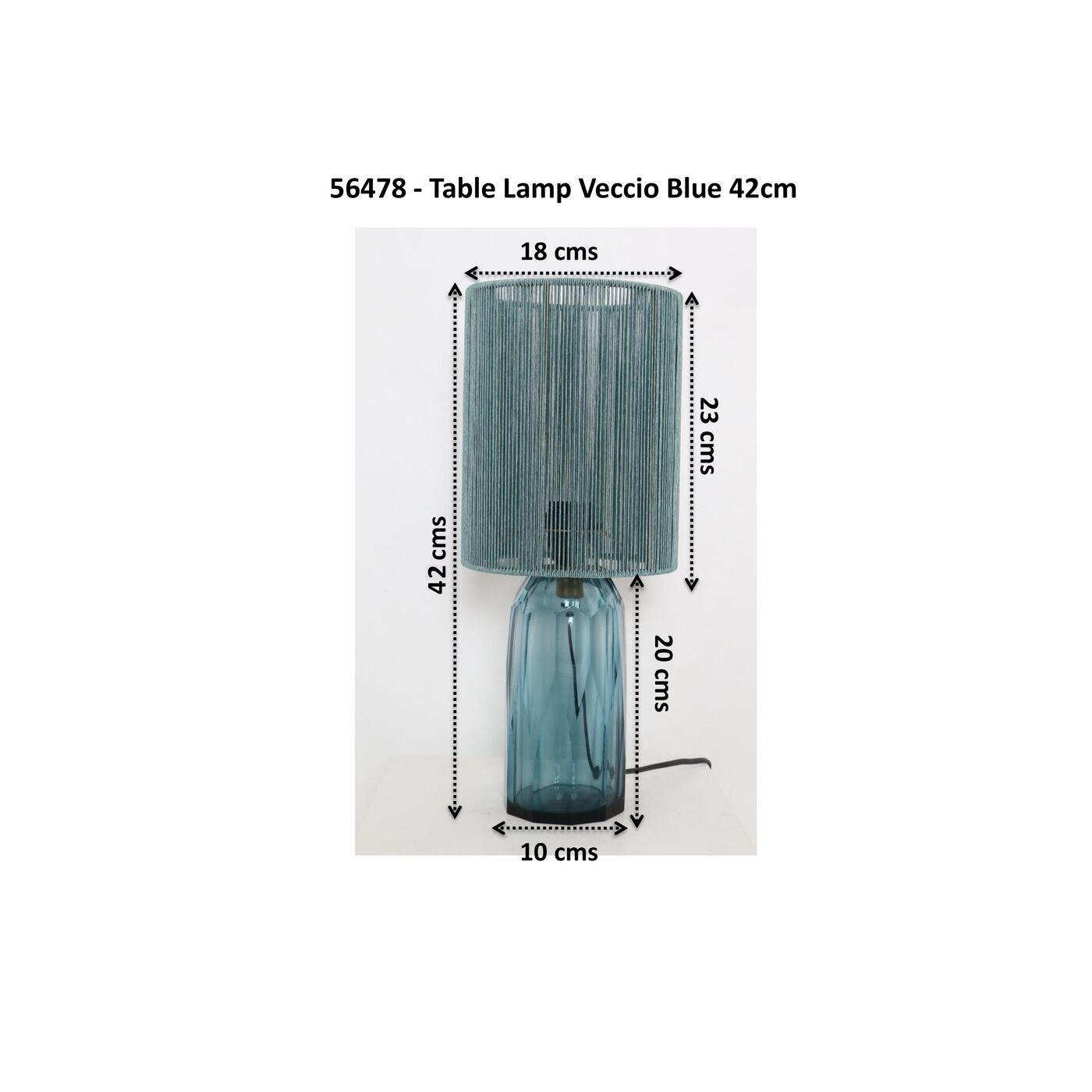 Светильник настольный Veccio Blue 42cm