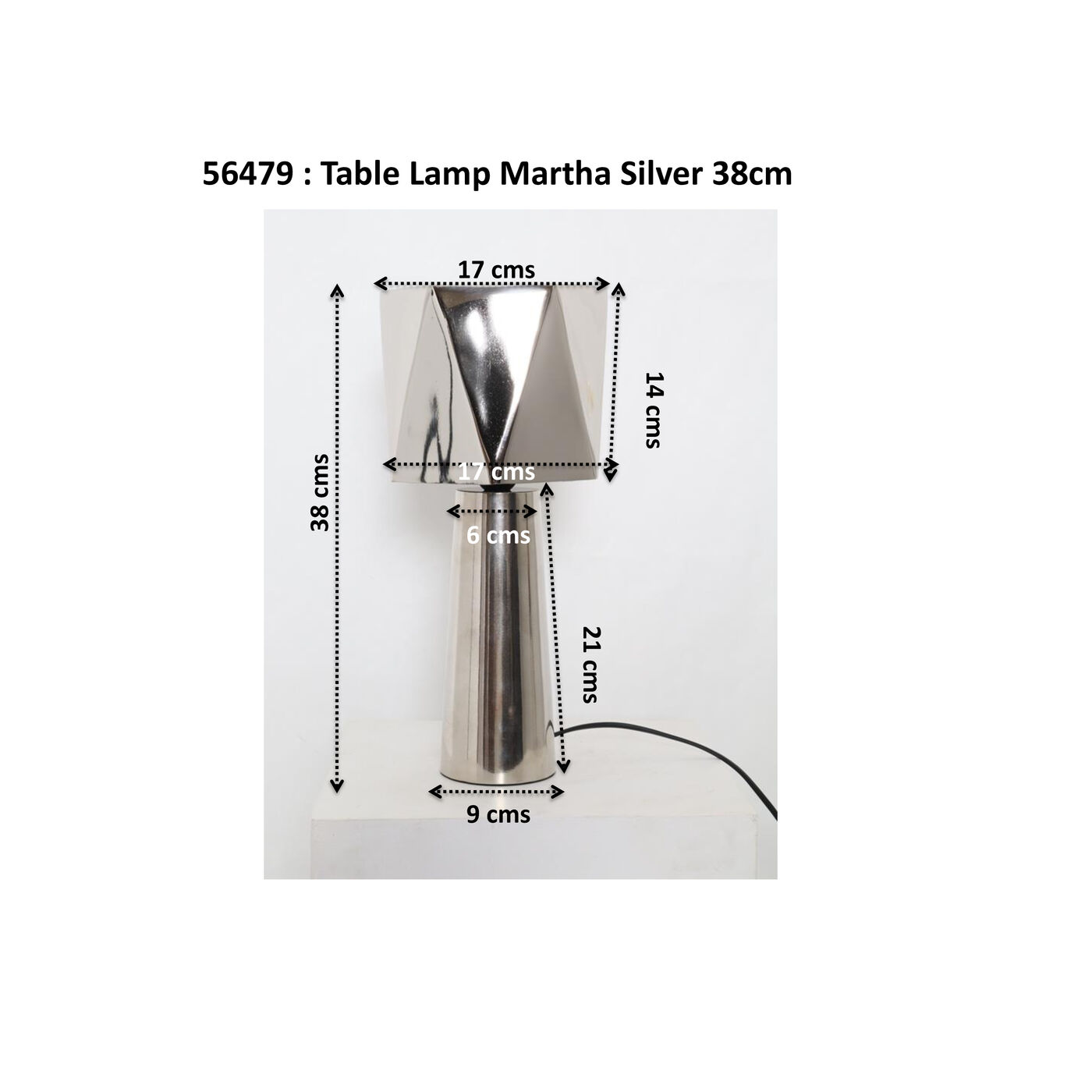 Светильник настольный Martha Silver 38cm