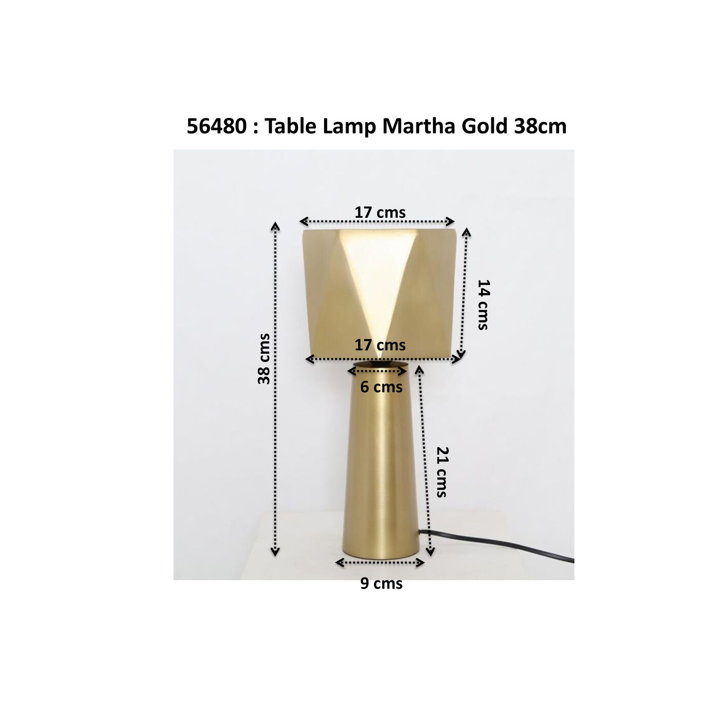 Светильник настольный Martha Gold 38cm